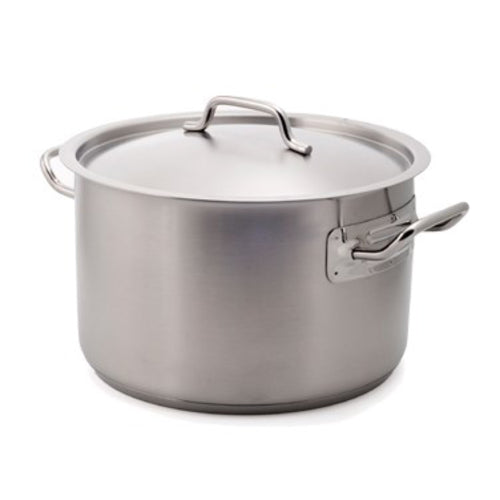 Premium 7.5 Qt Stainless Steel Sauce Pot with Lid - Culinary Essentials 859195 - Ideal for Cooking, Boiling, and Meal Prep in Professional & Home Kitchens