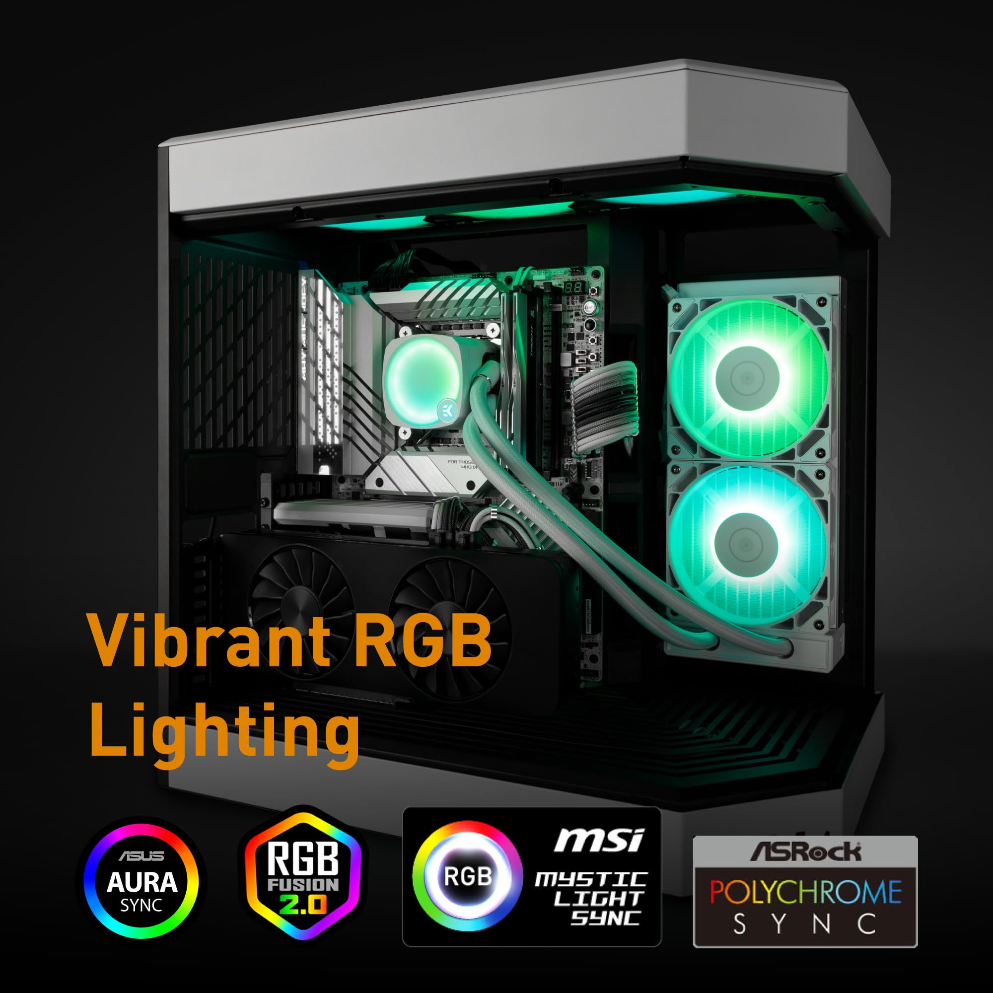 EK Nucleus AIO CR360 Lux D-RGB 360mm All-in-One Liquid CPU Cooler with EK FPT Fans - High Performance Water Cooling for Gaming PC, Intel & AMD Ryzen Processors - Perfect for Overclocking & Silent Cooling in High-End Gaming Rigs