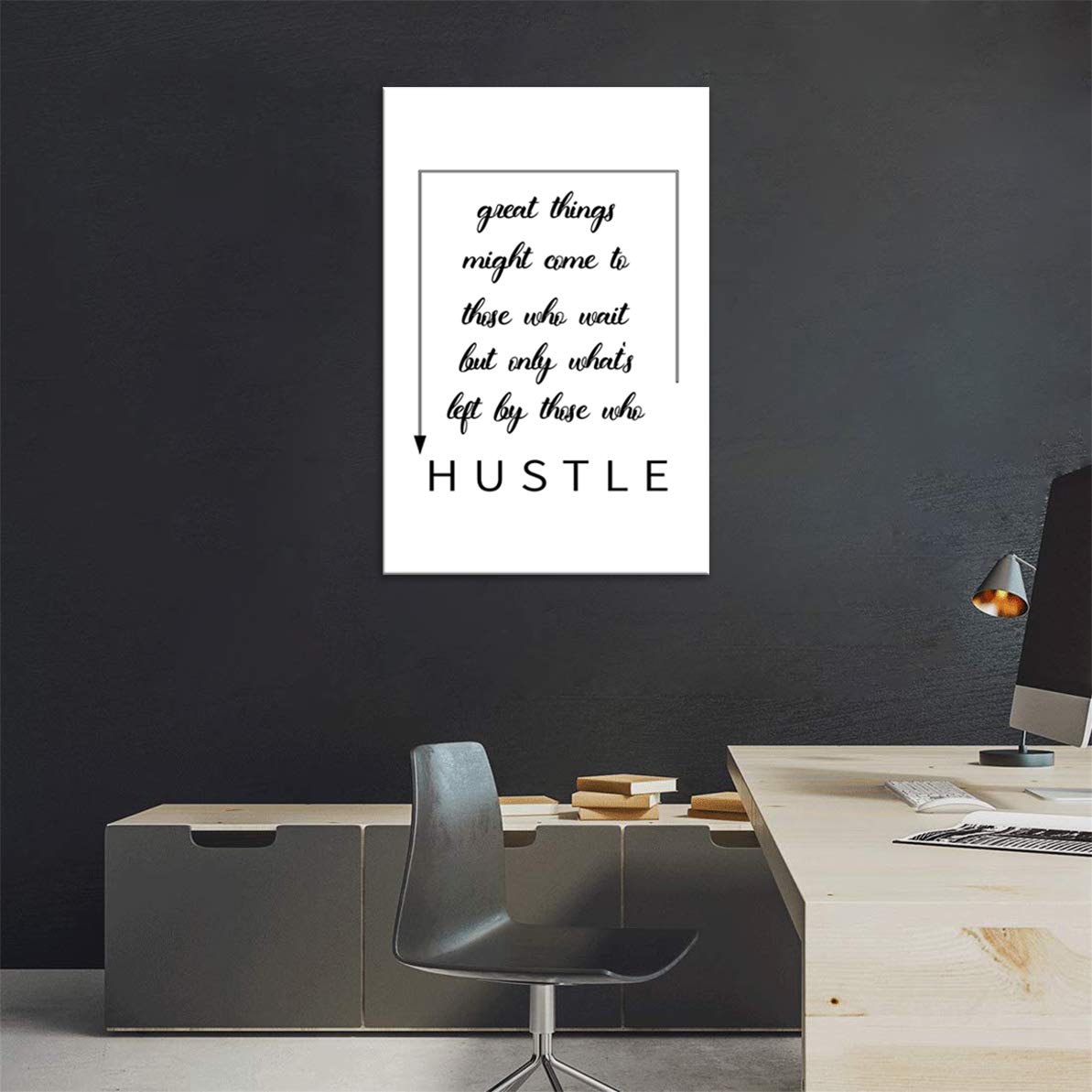 Inspirational Wall Art Canvas Print - Motivational Entrepreneur Quotes Poster for Office & Living Room Decor - Framed Ready to Hang - Perfect for Home Office, Workspace & Gift Giving