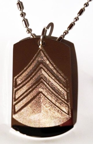 Military Dog Tag Keychain - Army Officer Rank Sergeant Logo Metal Necklace & Luggage Tag for Men | Perfect for Military Enthusiasts, Gifts, and Outdoor Adventures