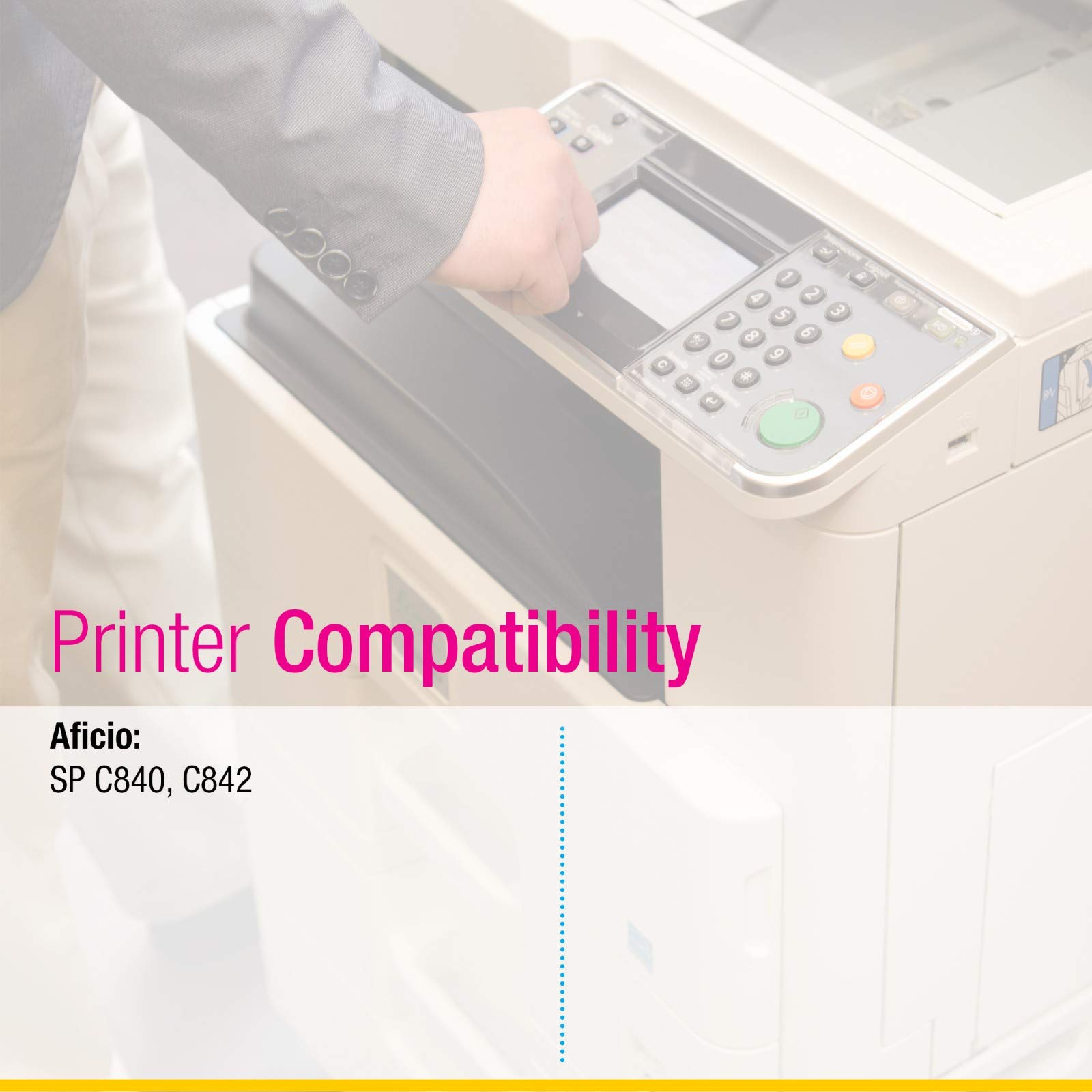 Compatible Toner Cartridge Replacement for Ricoh SP C840 821257 Magenta - Works with Aficio SP C840 & C842 - High-Quality Printer Supplies for Office & Home Use