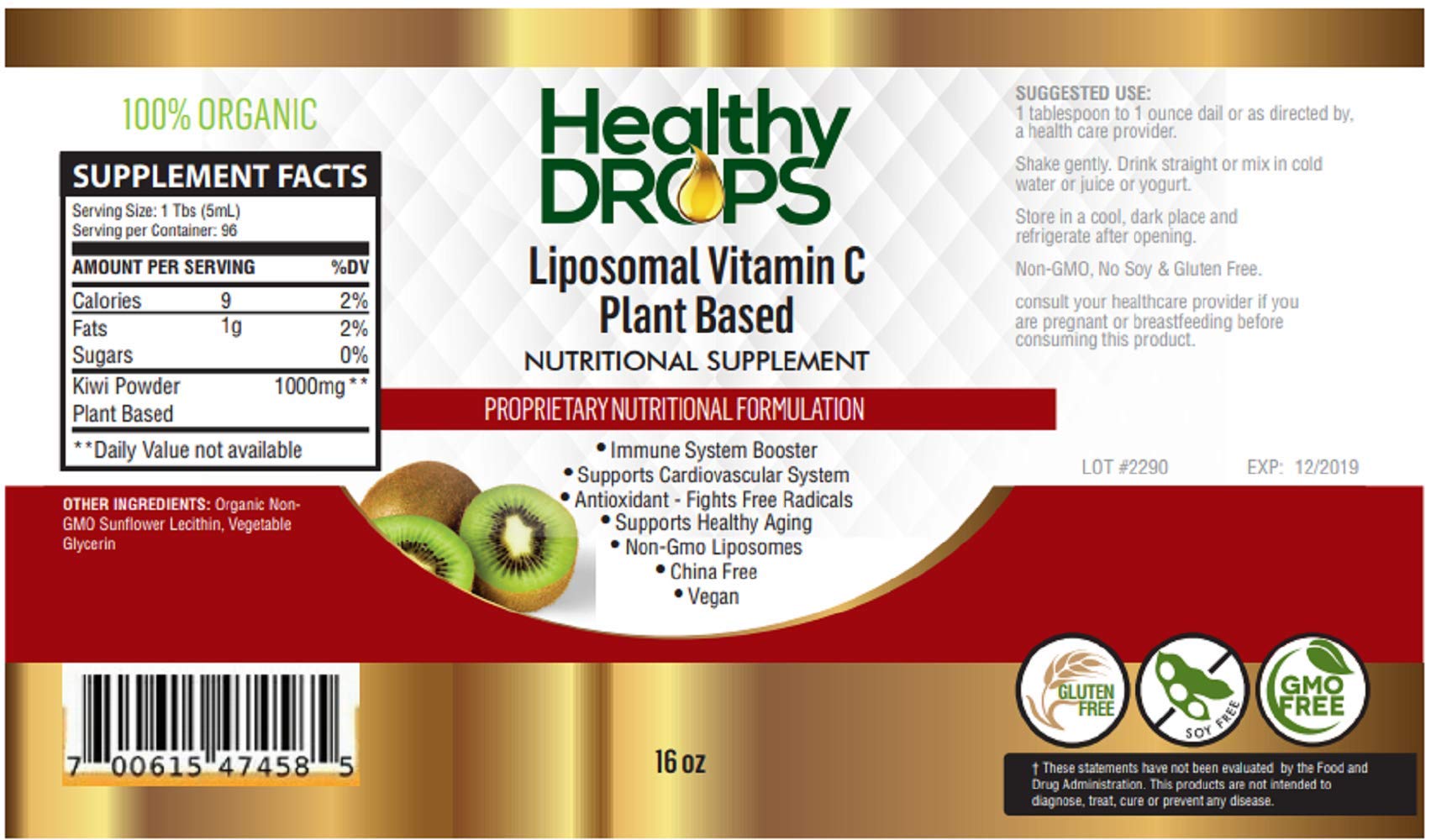 Liposomal Vitamin C with Bioflavonoids - Plant-Based Immune Support Supplement (32 oz) - Boost Energy & Antioxidant Defense for Daily Wellness & Active Lifestyle