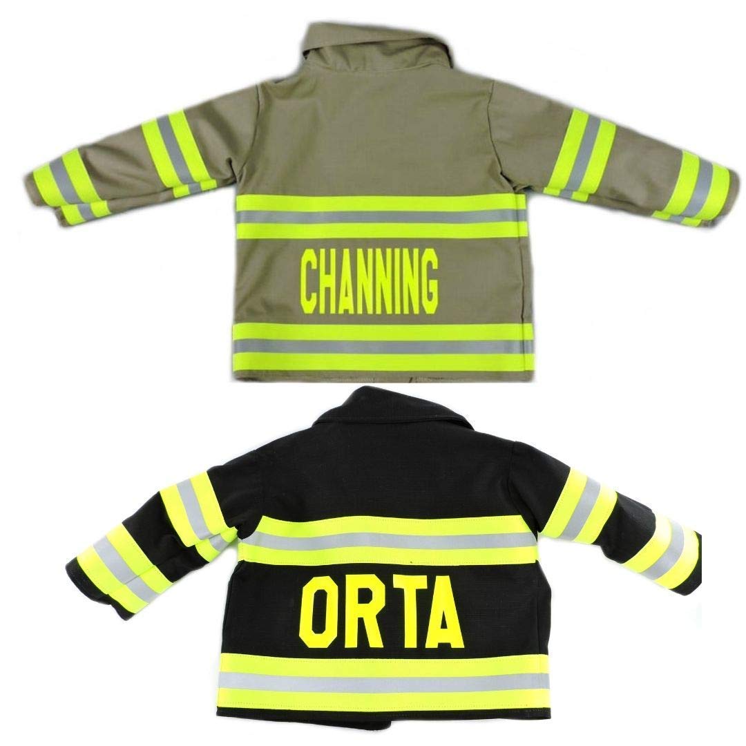Kids Firefighter Costume Set - Toddler Girl Fireman Outfit with Jacket & Bunker Gear | Halloween Dress Up, Pretend Play, Birthday Party