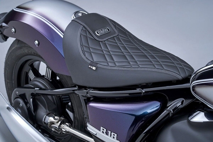 BMW Motorrad R18 Option 719 Single Seat Black - Premium Solo Motorcycle Seat for Cruiser Bikes, Comfort Ride for Long Distance Touring & Urban Commuting