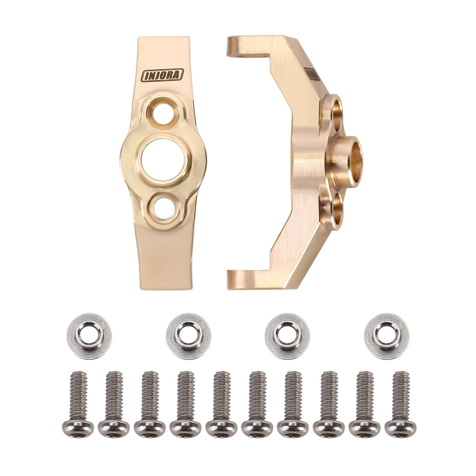INJORA Brass Caster Blocks C-Hubs & Steering Kit for TRX4M 1/18 RC Crawler - Heavy Duty Upgrade Parts for Improved Steering Performance - Perfect for Off-Road Crawling and Rock Racing