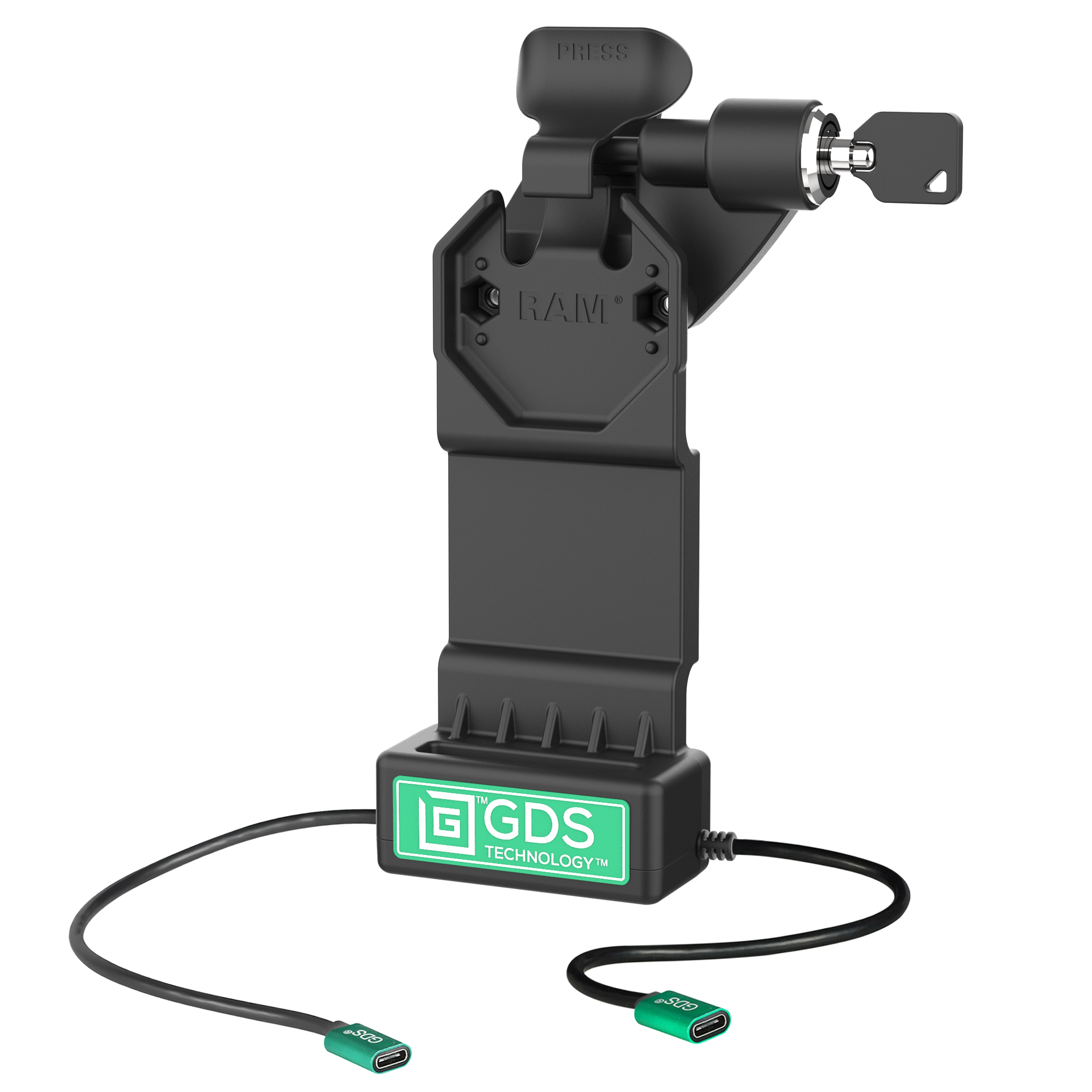 GDS® Uni Conn™ Right Locking Power + Single USB C Dock - USB-C Hub with Power Delivery for Laptops & MacBooks - Perfect for Office, Home & Travel (RAM GDS DOCKLR U1CP CU)