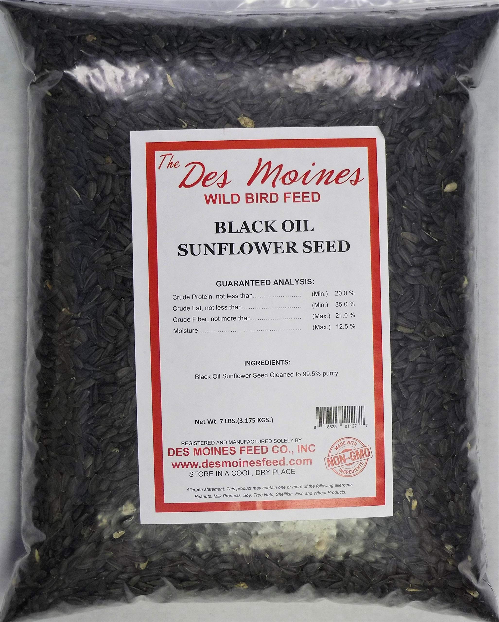 Premium Black Oil Sunflower Seeds for Birds - High Energy Wild Bird Food (7.00 lb) - Perfect for Backyard Feeders, Wildlife Attraction & Year-Round Bird Watching