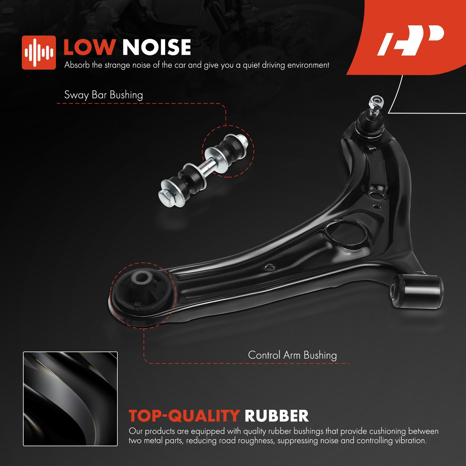Premium 8-Piece Suspension Kit - Front Lower Control Arm, Sway Bar Link, Inner & Outer Tie Rod Ends for 2004-2005 Toyota Echo (Sedan & Hatchback) - Improve Handling & Ride Comfort for City Driving & Daily Commutes