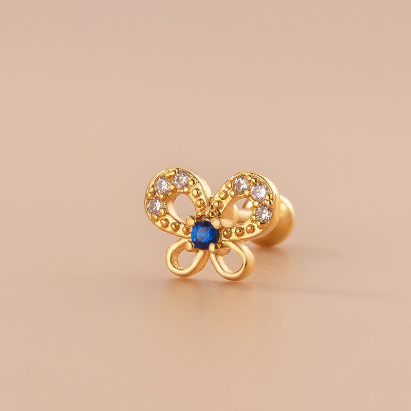 20G Cartilage Butterfly Stud Earrings for Conch, Tragus, Helix Piercing - Hypoallergenic Stainless Steel Body Jewelry | Perfect for Daily Wear, Parties & Gifts