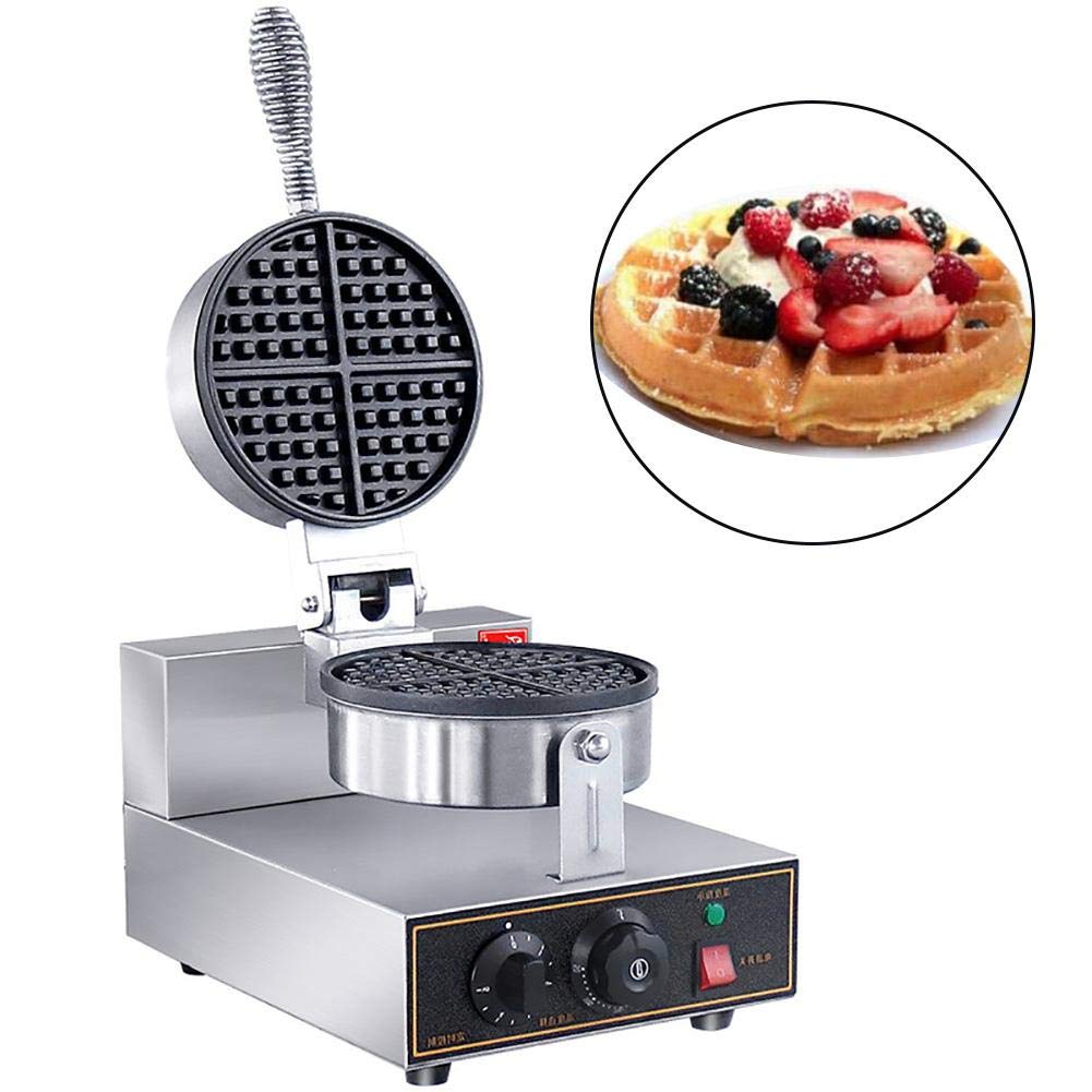 1200W Electric Waffle Maker with Non-Stick Baking Pan - 110V/220V Dual Voltage for Home, Restaurant & Breakfast Business Use