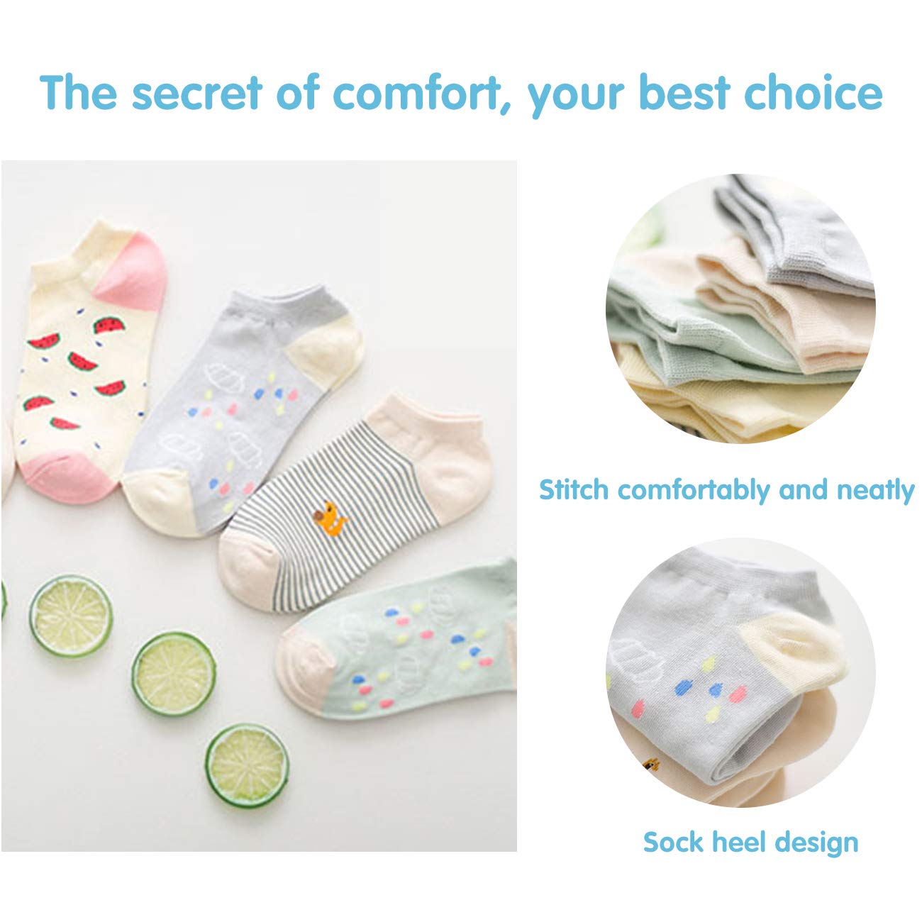 Glamorstar Women's Cotton No Show Low Cut Ankle Socks 5-Pack - Breathable & Comfortable for Sneakers, Loafers & Everyday Wear