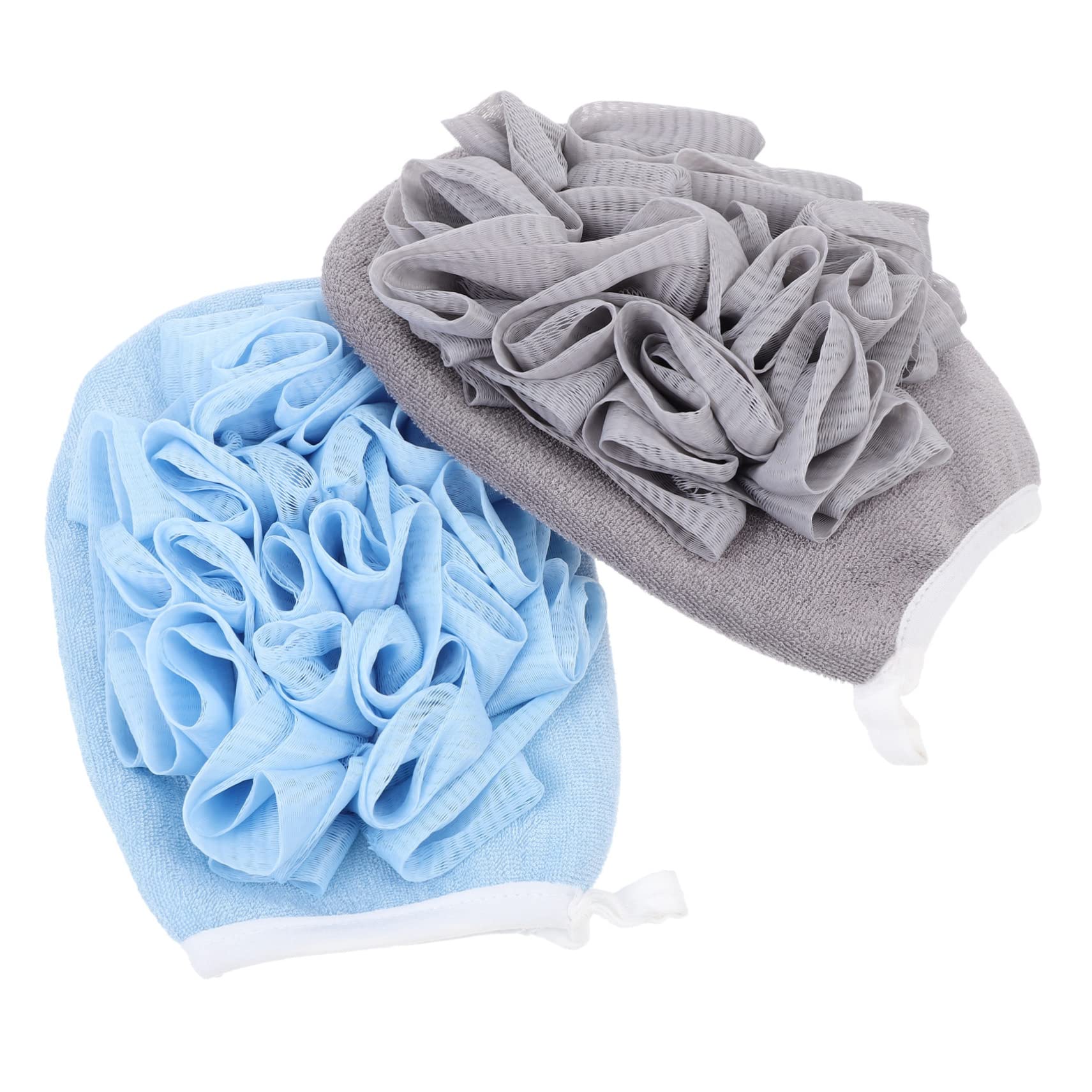 FRCOLOR 2-Pack Exfoliating Loofah Bath Sponges for Women - Soft Mesh Shower Pouf, Body Scrubber & Massage Ball for Deep Cleansing - Perfect for Shower, Bath & Spa Relaxation at Home