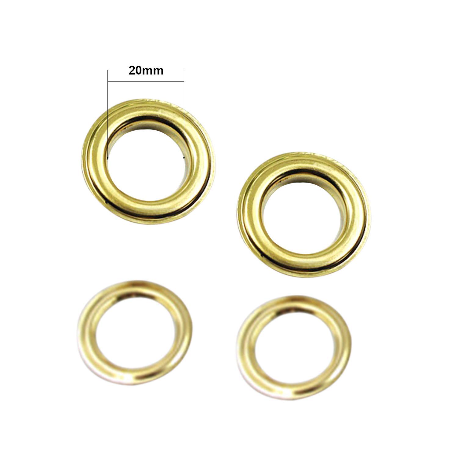 20mm Gun Metal Eyelets - Rust Proof Brass Grommets for Leather Crafts & Clothing