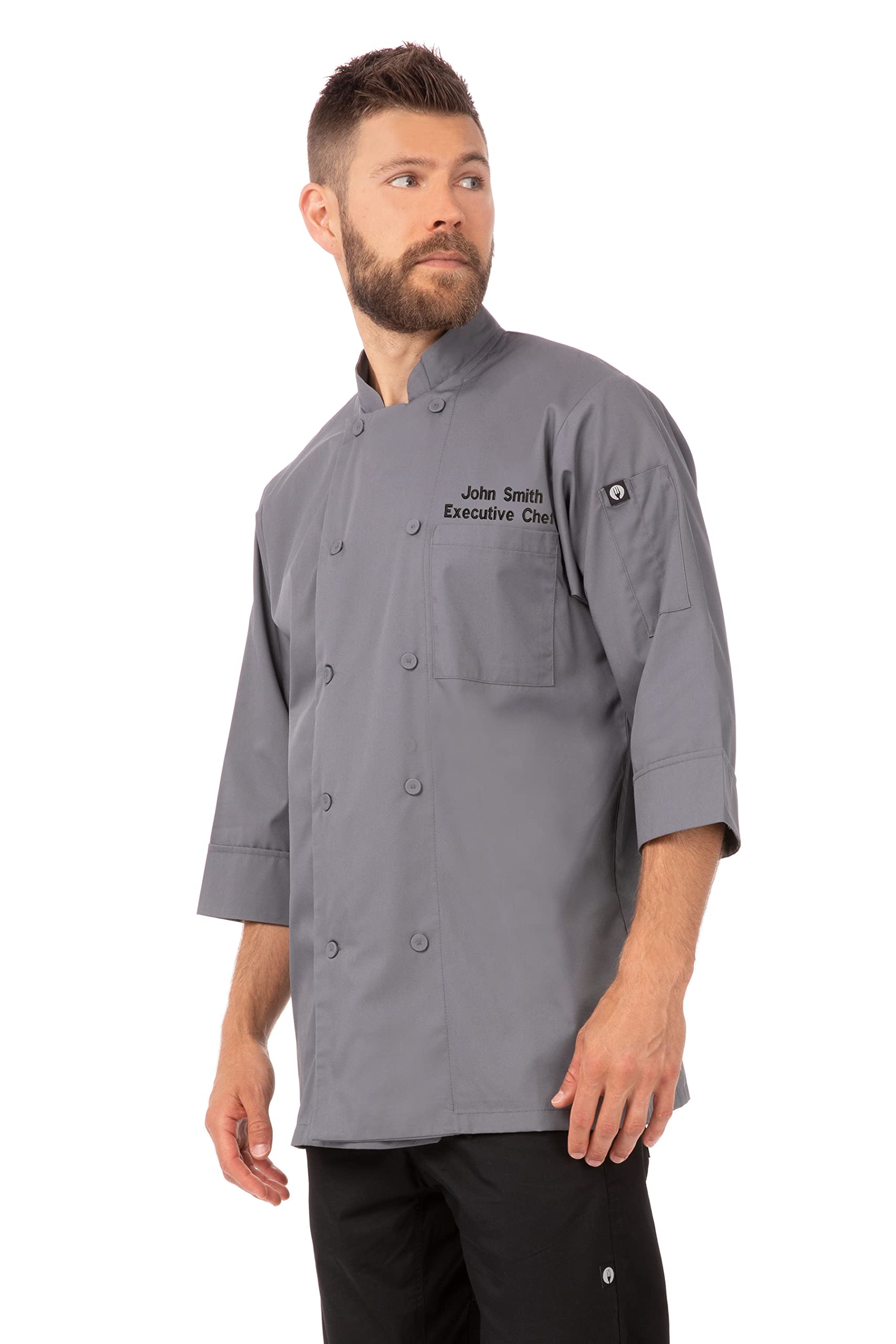 Professional Chef Works Custom Men's Morocco Chef Coat - Premium White Kitchen Uniform for Cooking, Baking & Culinary Arts