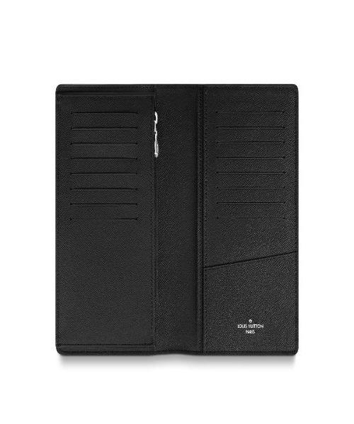 Louis Vuitton Brazza Taiga Travel Wallet in Noir - Stylish Men's Leather Bifold Wallet for Business & Travel - Perfect for Everyday Use & Luxury Gifting