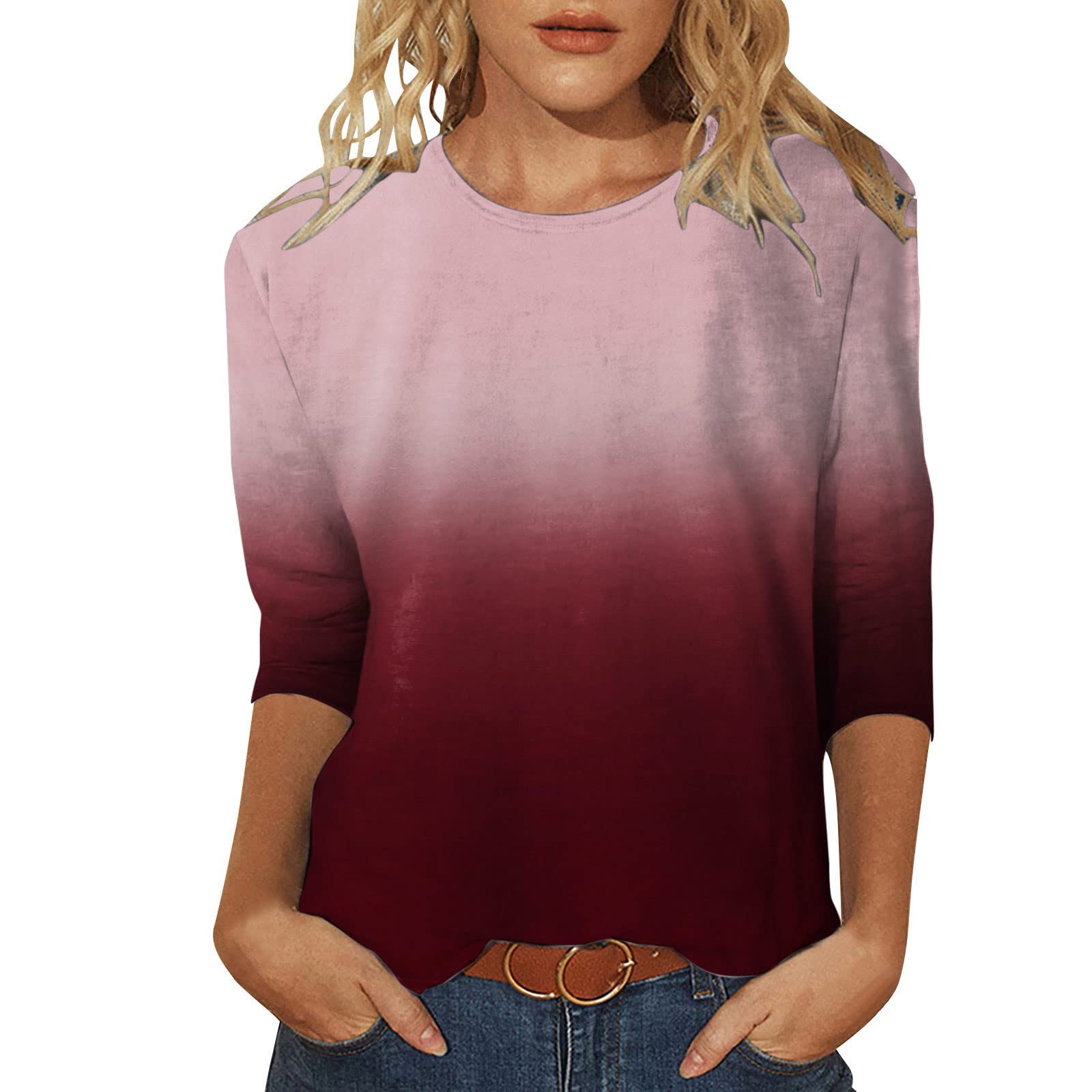 Women's Crewneck T-Shirt & Workout Tank Top - Casual Floral Print Blouse for Summer and Fall | Perfect for Office, Gym, and Everyday Wear