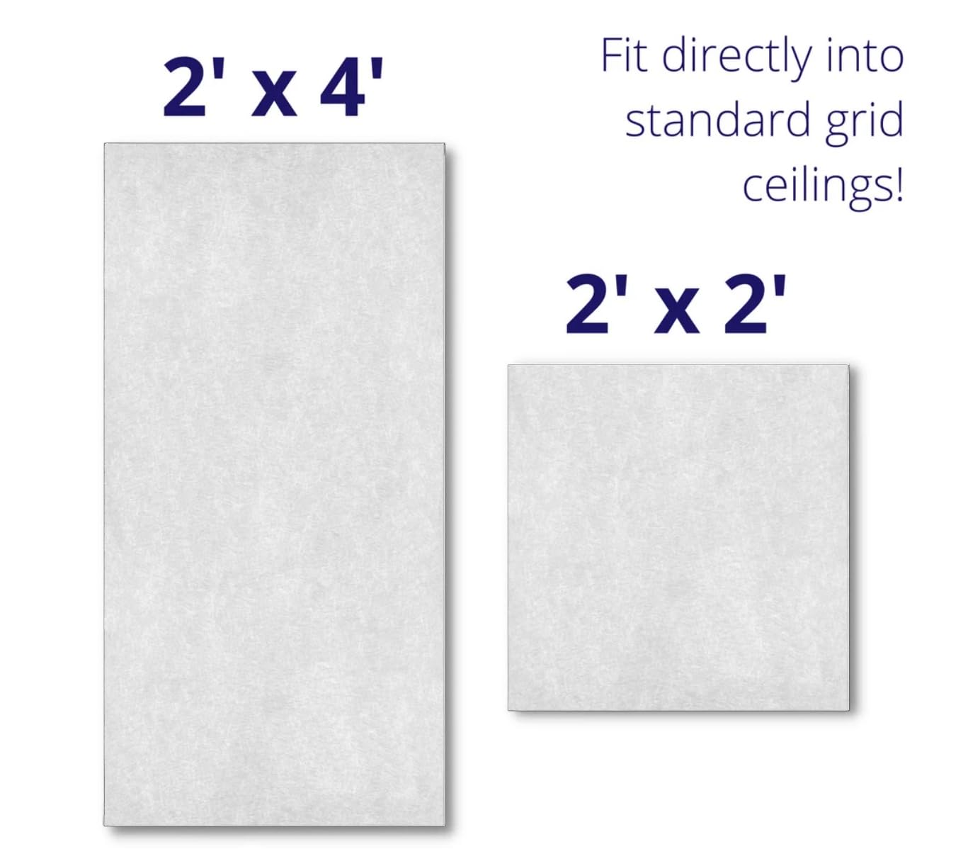 Soundproof Acoustic Ceiling Tiles - White & Light Gray Noise Absorbing Panels (3 Sizes) for Home Theater, Office & Studio Sound Dampening