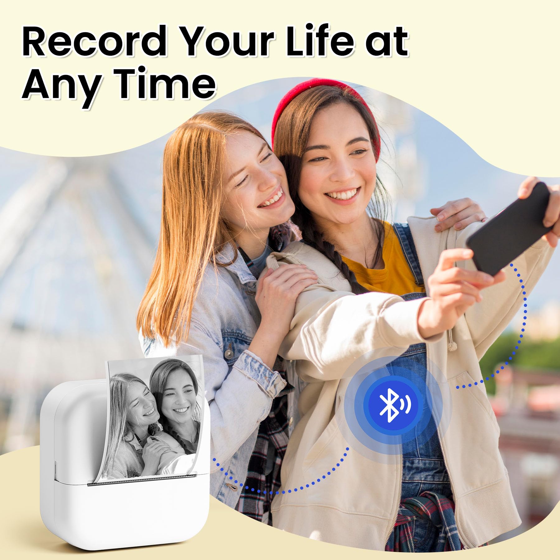 Print Pods Mini Sticker Printer - Portable Thermal Printer for Study Notes, DIY Crafts & To-Do Lists | Wireless iOS & Android Compatible | Perfect for Students, Journaling & Planner Organization