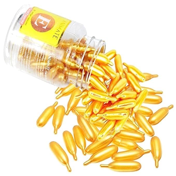 ELIIOUS Vitamin E 60 Soft Gel Capsules - Anti-Aging & Wrinkle Reduction, Skin Repair & Glow Support - For Daily Skincare, Sun Damage Recovery & Healthy Complexion (Multicolor)