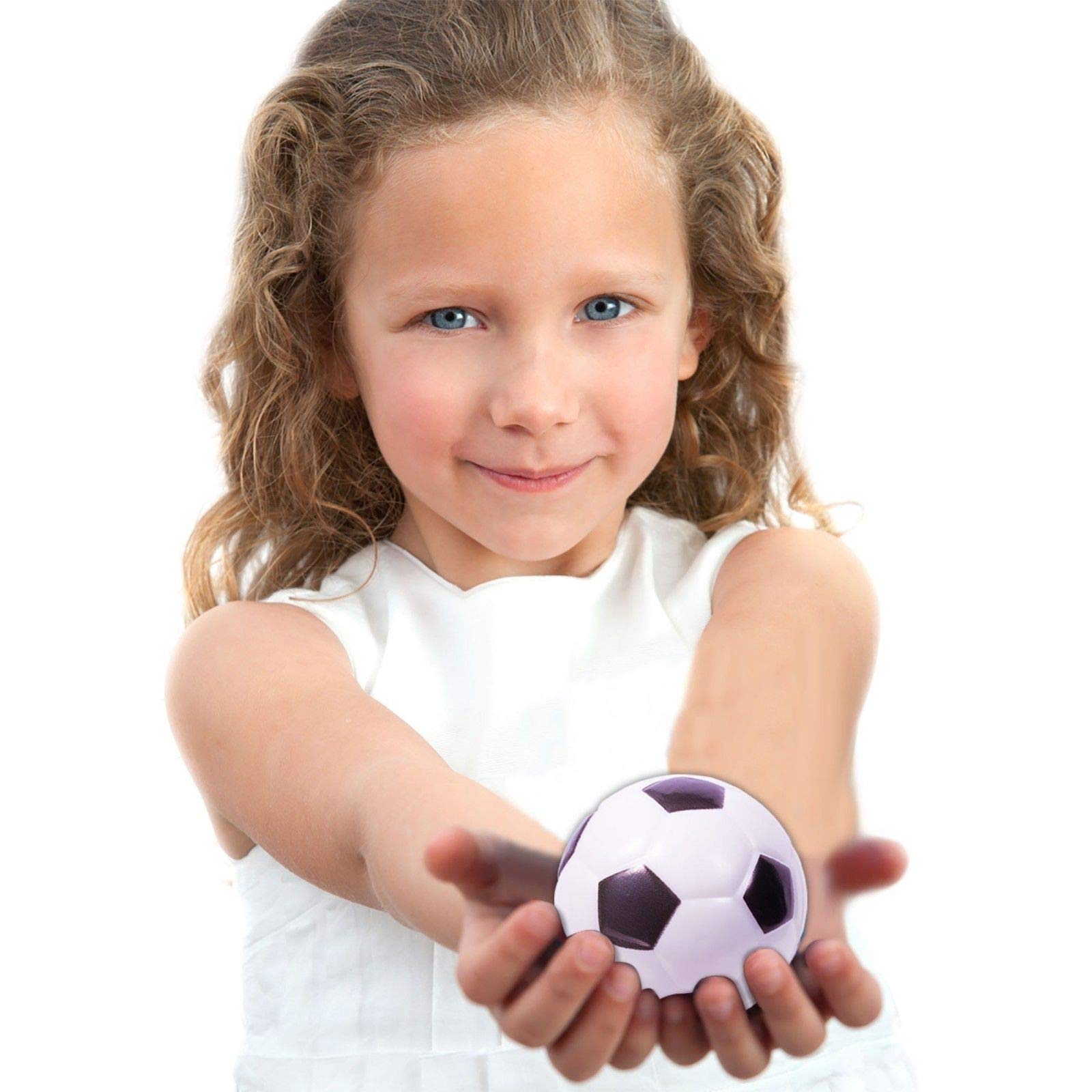 DORUS Soccer Stress Balls - Pack of 12, 2.5 Inch Squeeze Balls for Stress Relief & Hand Exercise - Perfect for Office, Classroom, Sports Training & Anxiety Relief