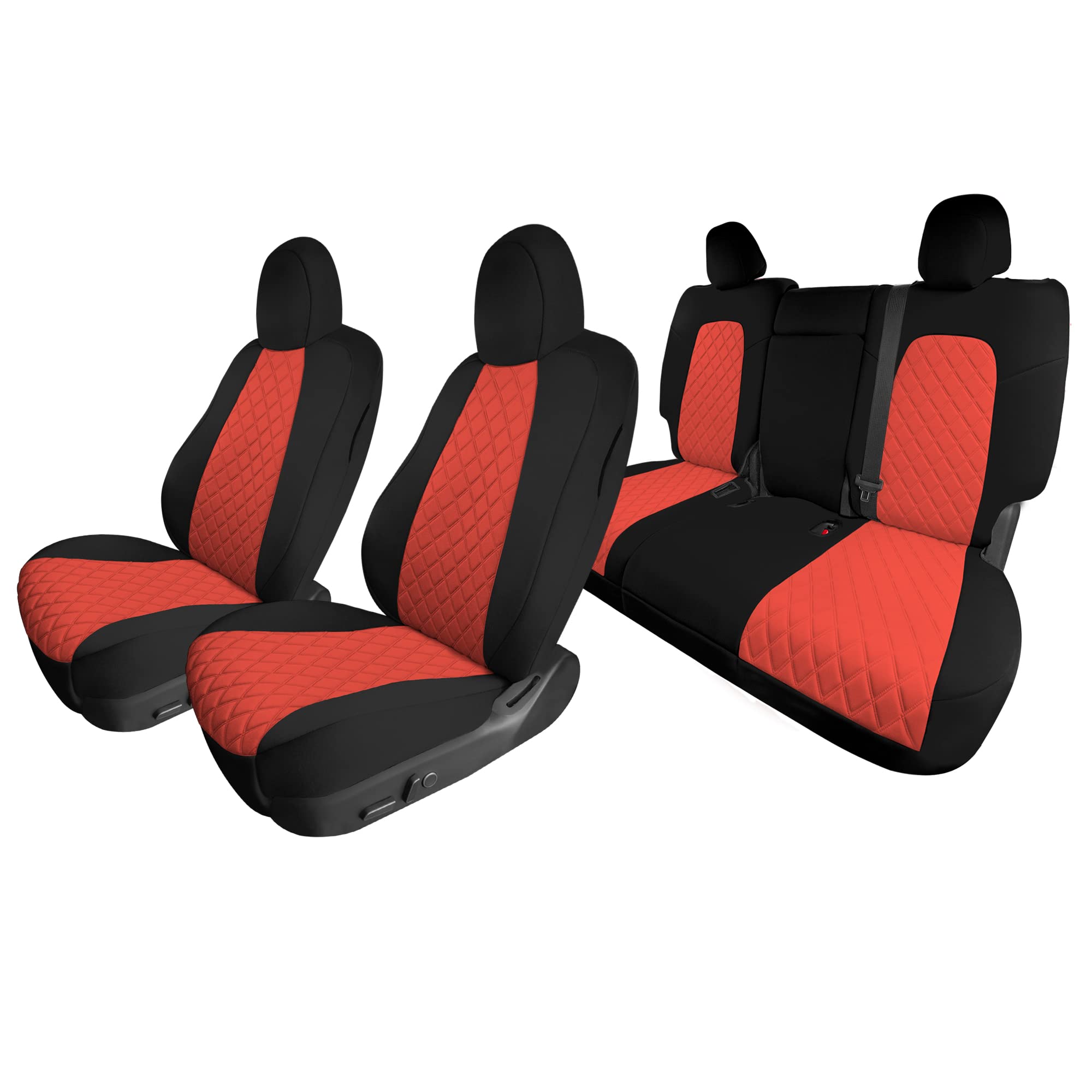 Custom Fit Waterproof Red Seat Covers for Tesla Model Y 2020-2024 | Full Set Premium Automotive Interior Accessories | Perfect for Road Trips & Daily Commute