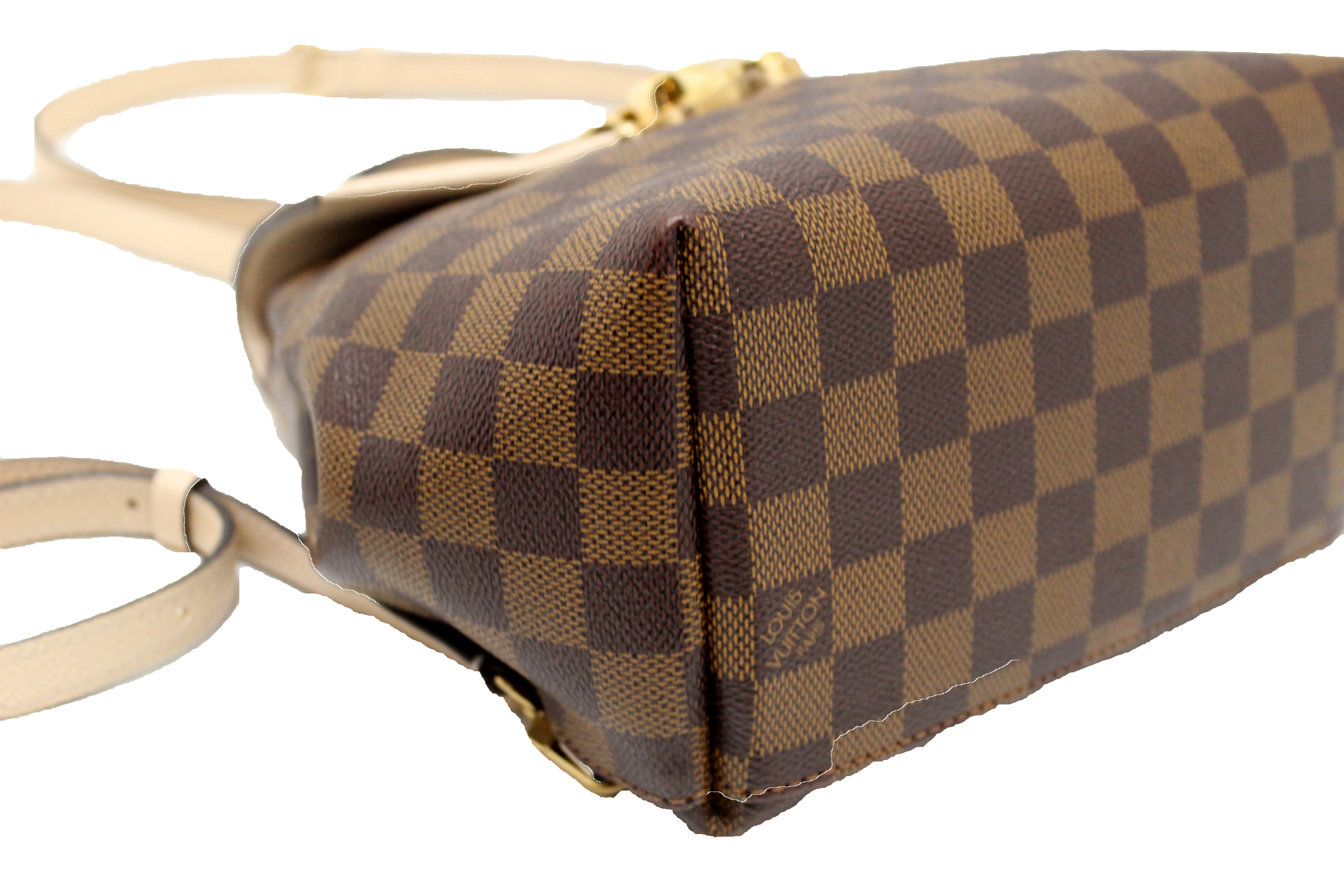 Authentic Louis Vuitton Damier Ebene Canvas & Cream Leather Clapton Backpack for Women - Luxury Designer Travel Bag for Work, School & Everyday Use