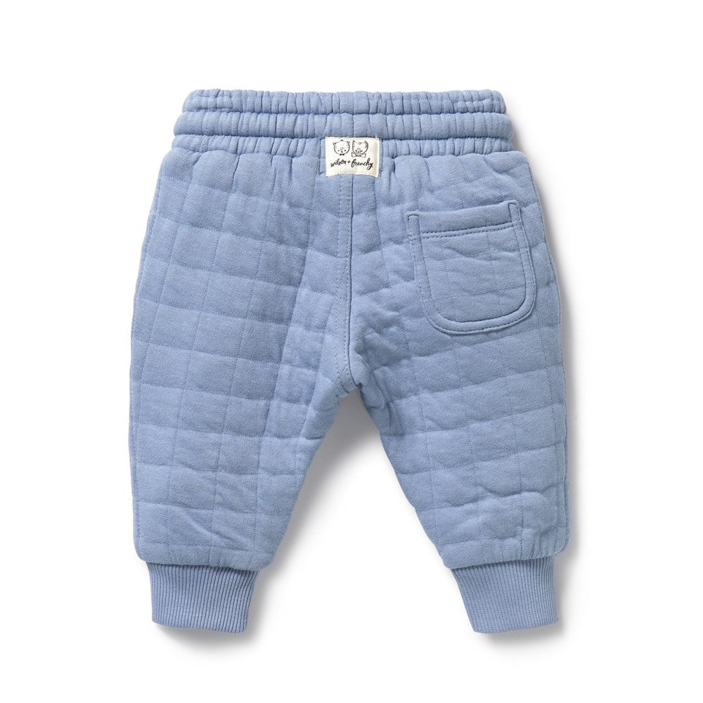Sky Blue Organic Quilted Sweatpants for Women - Soft Comfortable Lounge Pants for Yoga, Home & Casual Wear
