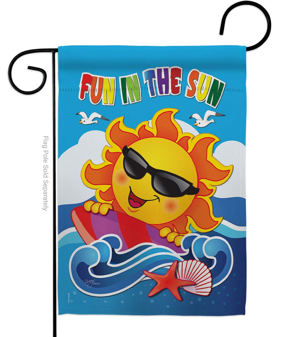 Breeze Decor Fun in The Sun Vertical Garden Flag 13x18.5in - Perfect for Summer Patio Decor