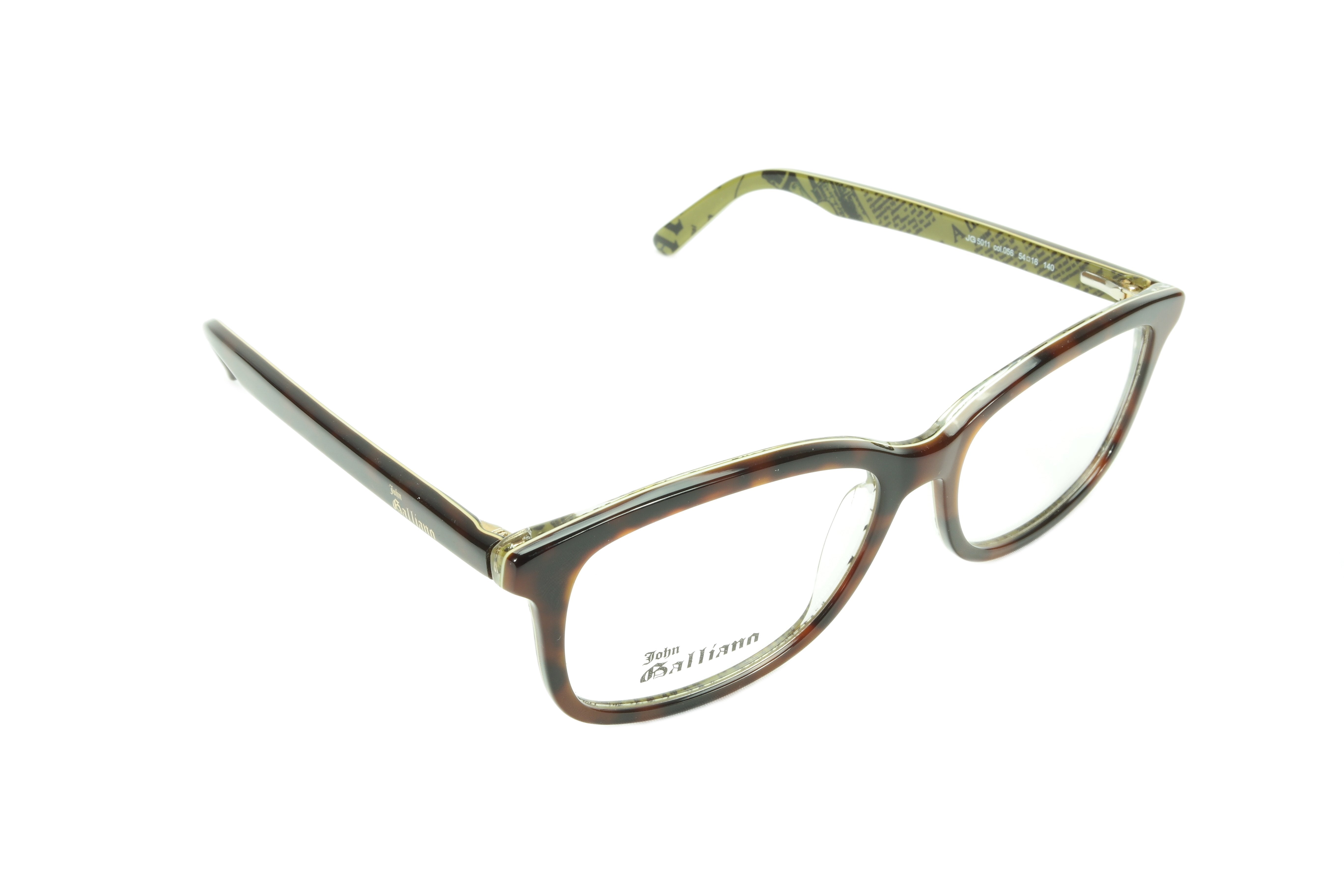 John Galliano JG5011 056 Havana Brown Over Green Eyeglasses Frame - Stylish Designer Optical Glasses for Men & Women | Perfect for Work, Reading & Fashion Accessories
