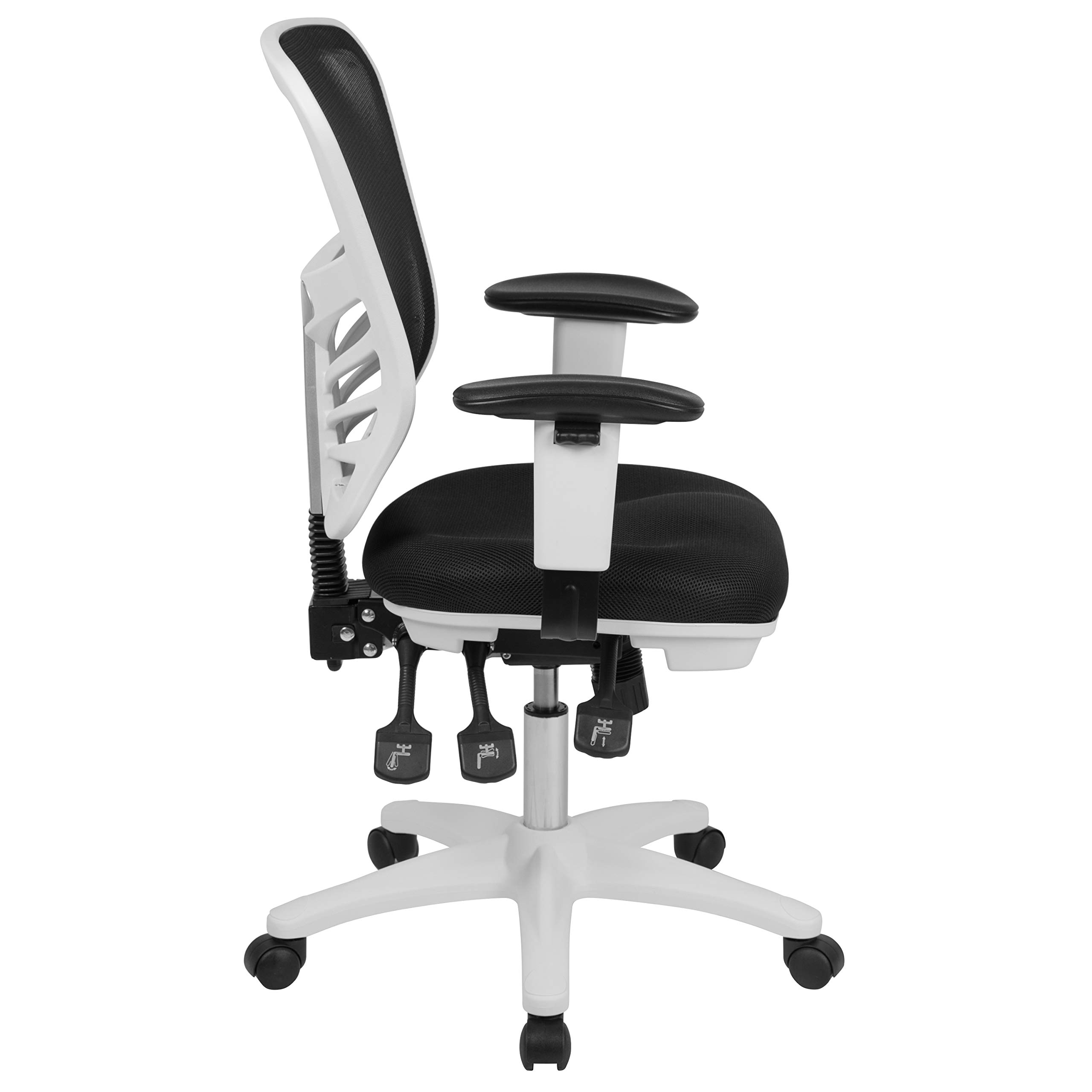 Flash Furniture Ergonomic Mesh Office Chair with Foam Seat, Plywood Back & Polyester Cover - Plastic Base & Metal Frame (27