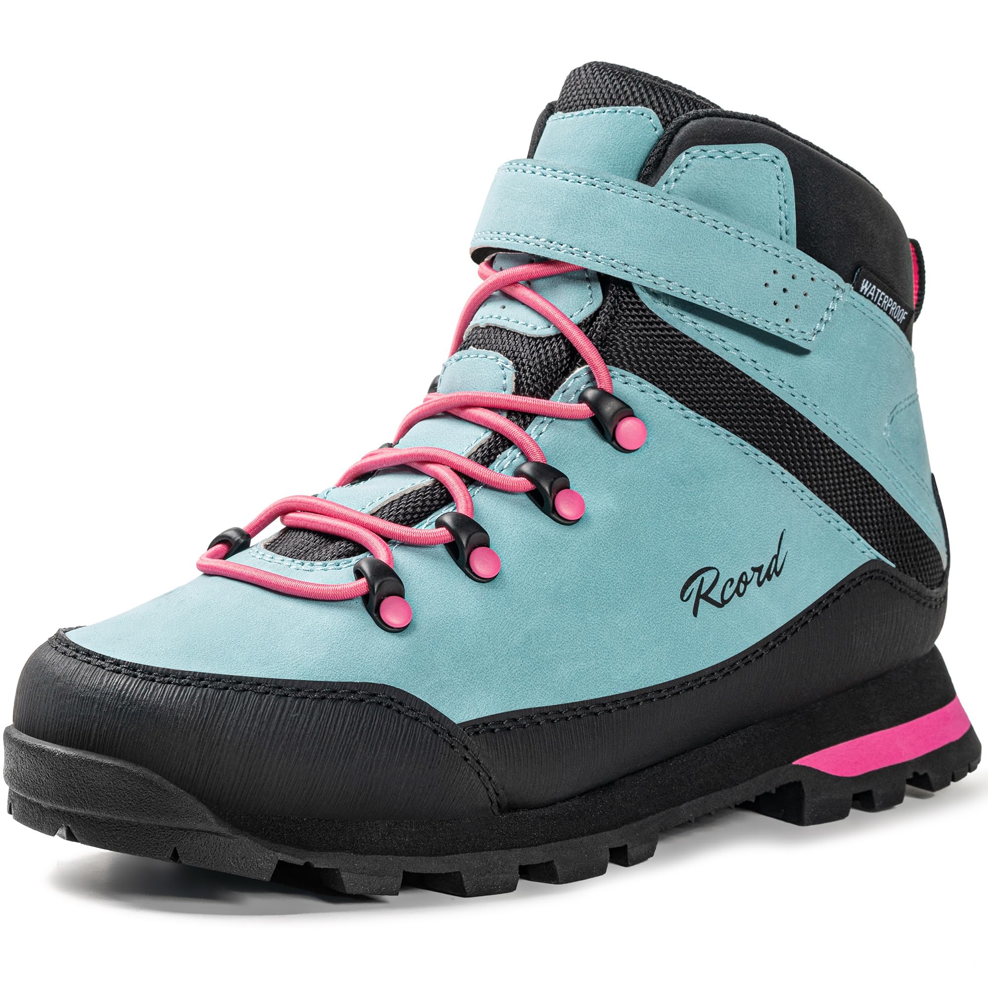 Waterproof Kids Hiking Boots for Boys & Girls - Durable TPR Traction Outsole, Anti-Skid Design with Hook & Loop Closure - Perfect for Outdoor Adventures, Trail Hiking, and Camping