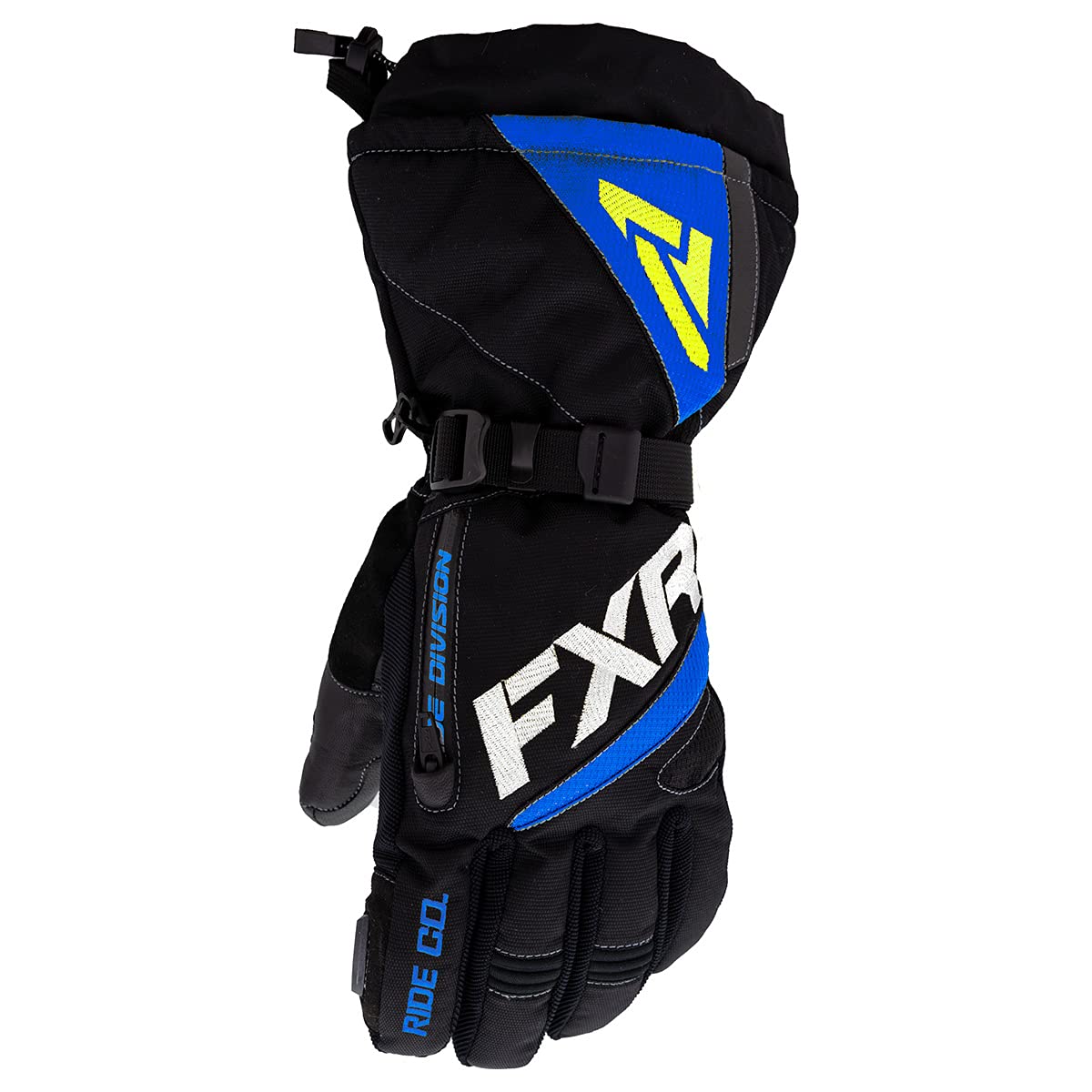FXR Men's Fuel Snow Glove 2025 - Winter Waterproof Gloves for Skiing & Snowboarding (Black/Blue/High-Visibility, 3XL) - Cold Weather Protection for Outdoor Sports & Activities