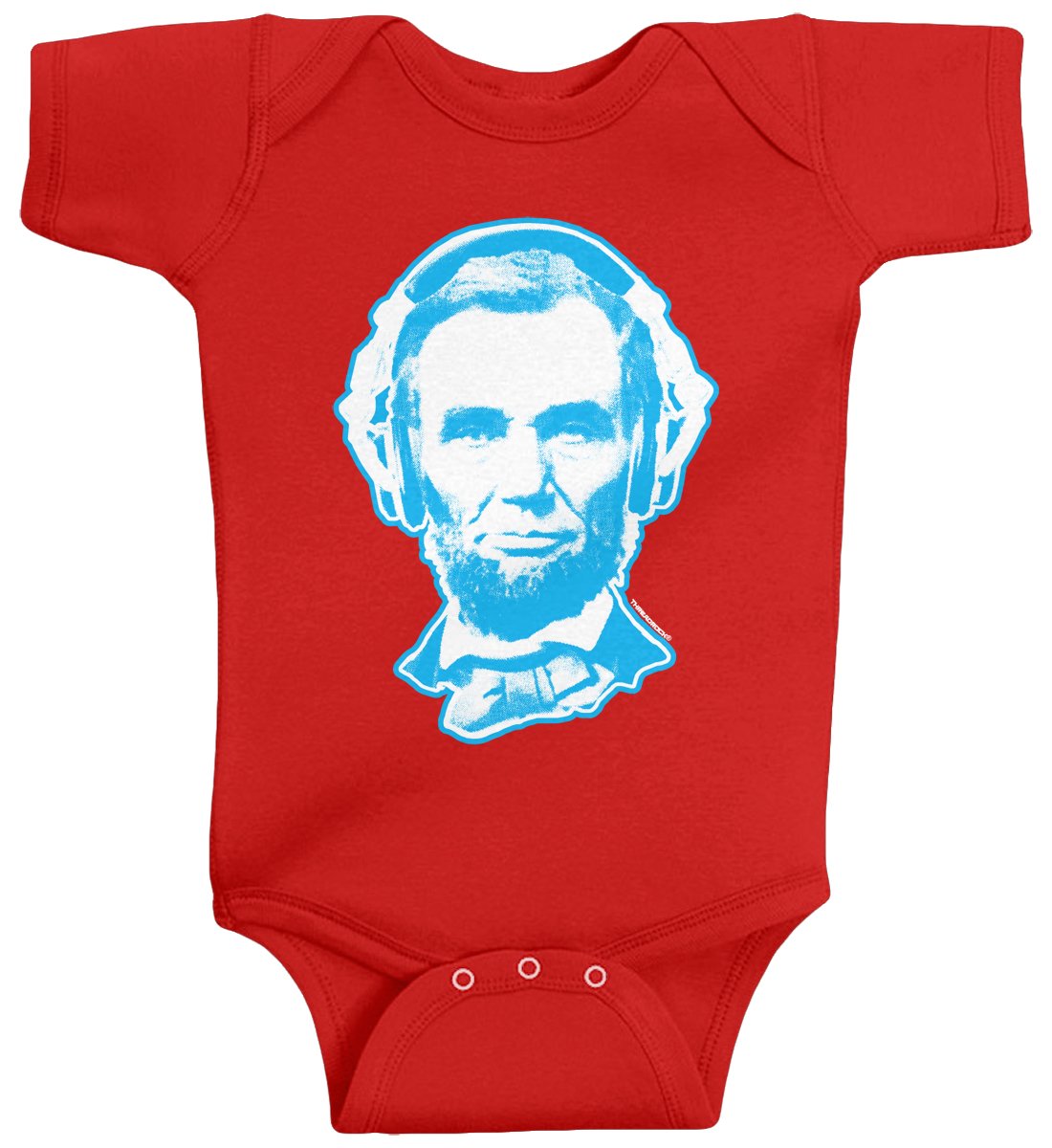 Threadrock Baby Boys' Abraham Lincoln Headphones Infant Bodysuit - Cute Graphic Onesie for Newborns & Toddlers - Perfect for Playtime, Photo Shoots & Holiday Gifts
