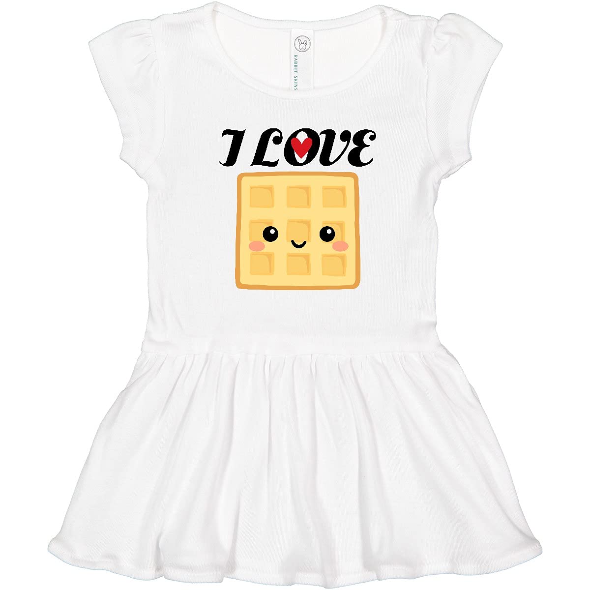 Inktastic Waffle Lover - I Love Waffles Cute Toddler Dress for Girls & Boys | Soft Cotton Kids Outfit for Breakfast, Brunch & Family Gatherings
