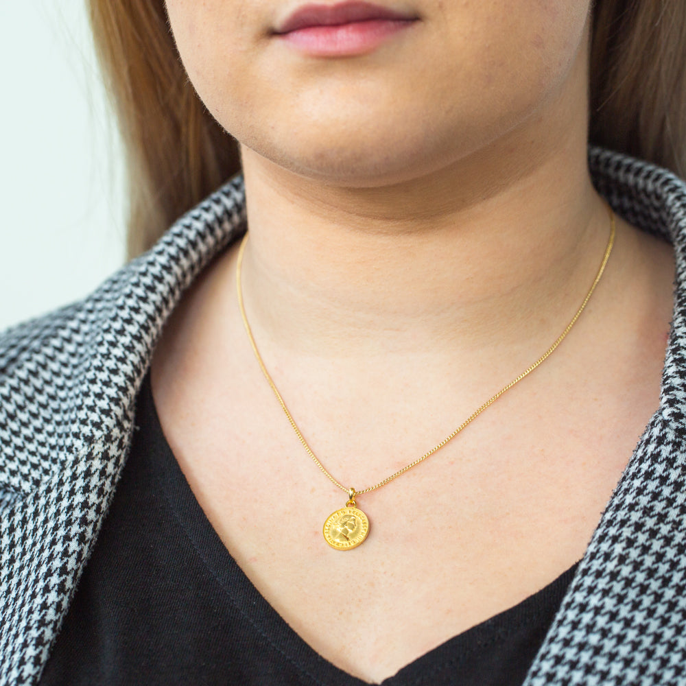 9ct 1963 Gold Coin Pendant Necklace - Vintage Gold Jewelry for Women, Collectible Coin Pendant - Perfect for Gifts, Special Occasions & Vintage Jewelry Collections