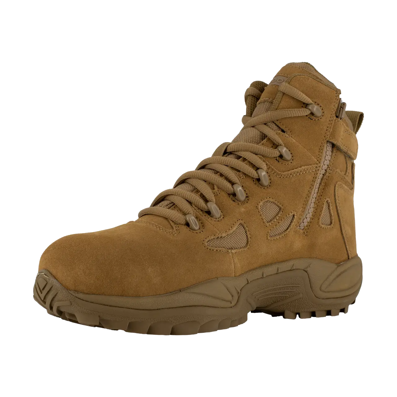 Rapid Response RB 6-Inch Composite Toe Side Zip Tactical Work Boots - Coyote Brown | Military & Construction Safety Shoes for Men