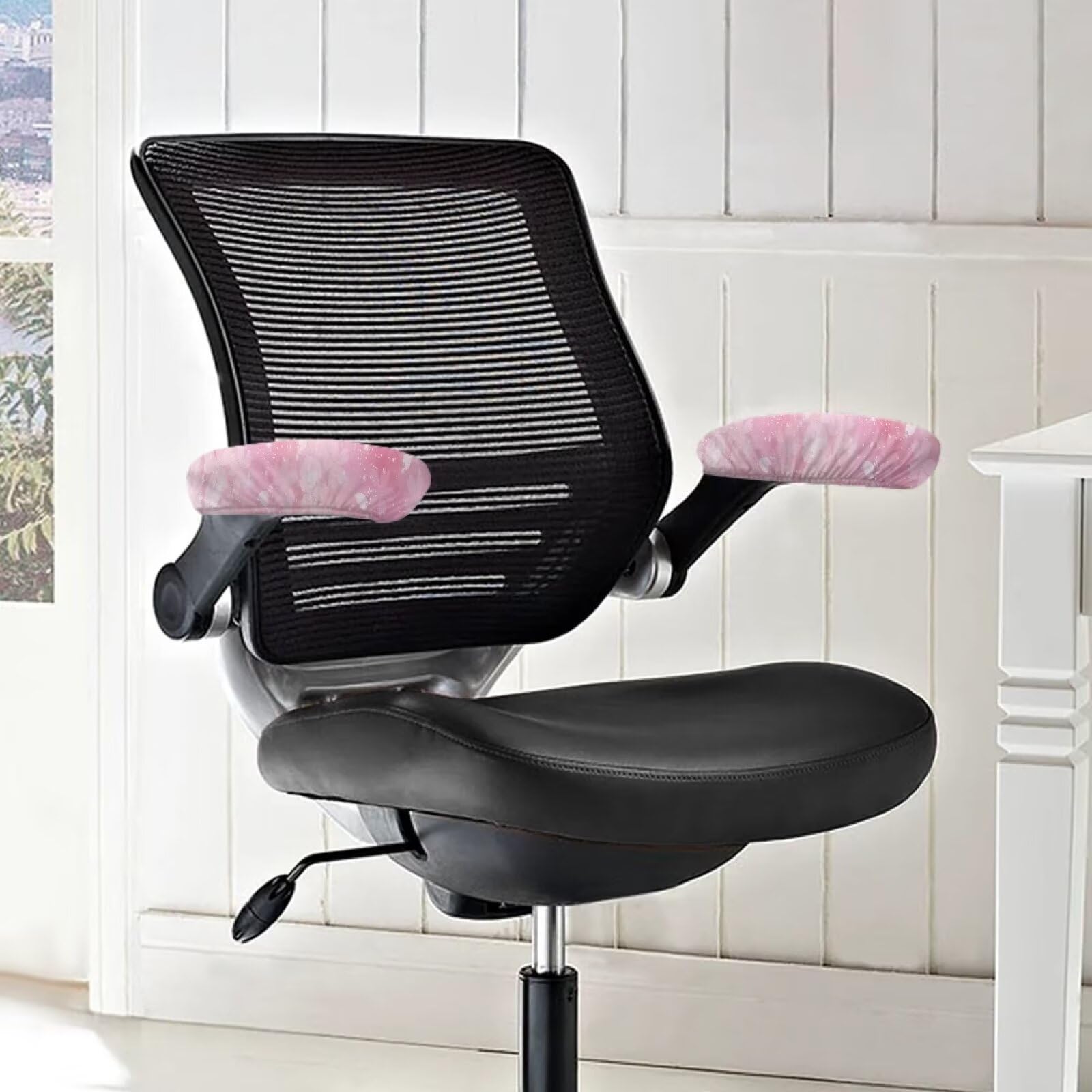 Cherry Blossom Gaming Chair Arm Rest Covers - 2 Pack Floral Office Chair Arm Sleeves with Elastic Band, Comfortable Stretchable Polyester Armrest Protectors in Pink - Perfect for Gaming Setups, Home Office & Workspace Decor