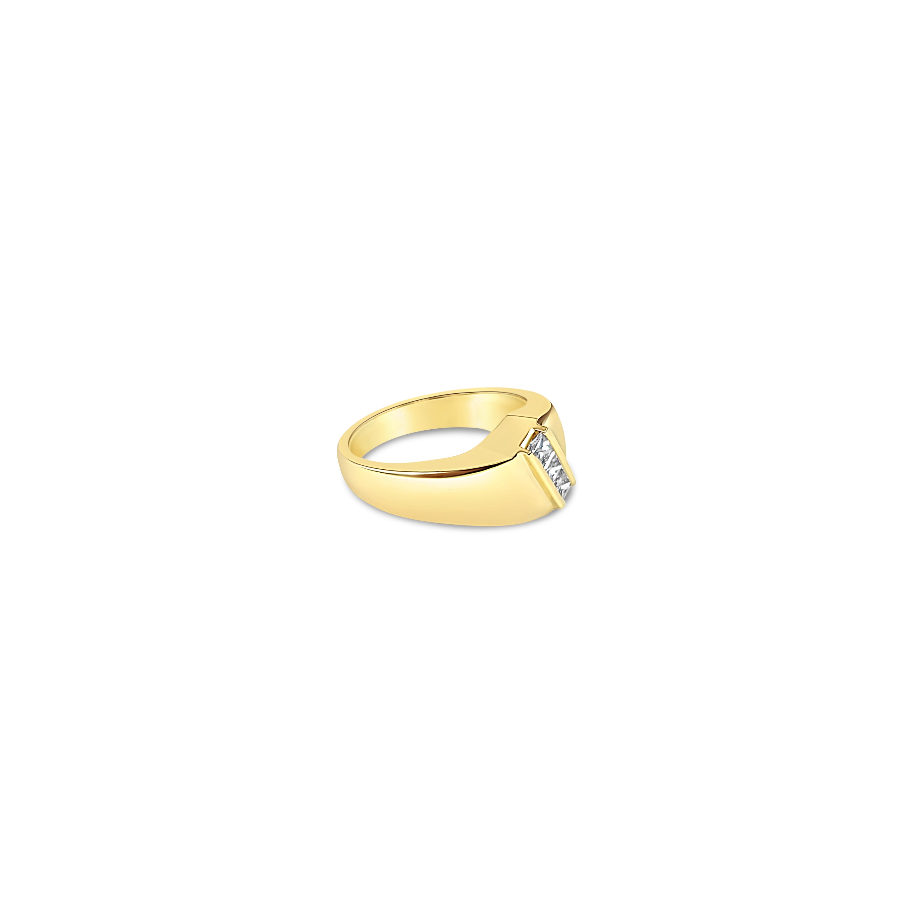 0.40cttw Princess Cut Diamond Ring in 14k Yellow Gold - Elegant Diagonal Design for Engagement, Wedding & Anniversary Gifts