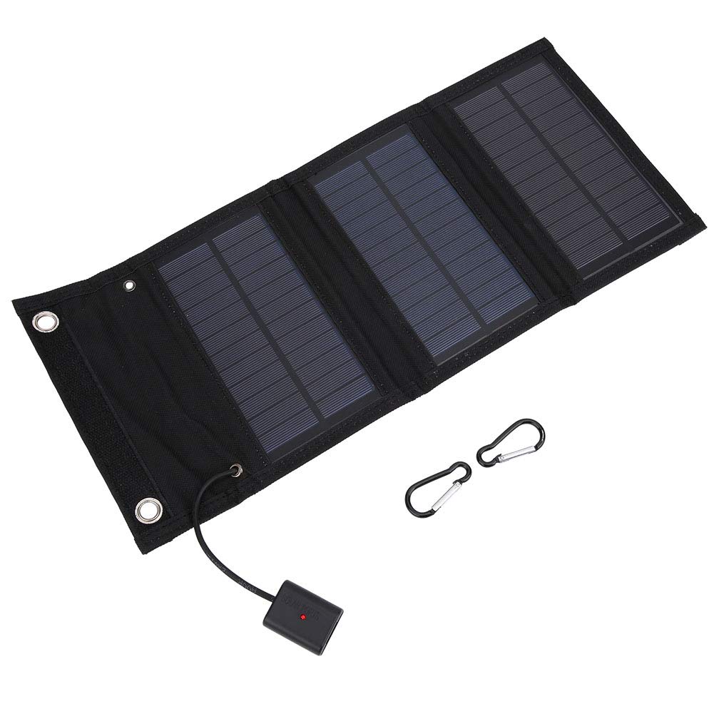 Socialme Portable 15W Foldable Solar Panel Charger - USB Solar Power Bank for Phones, Ideal for Hiking, Camping & Outdoor Travel (Black)