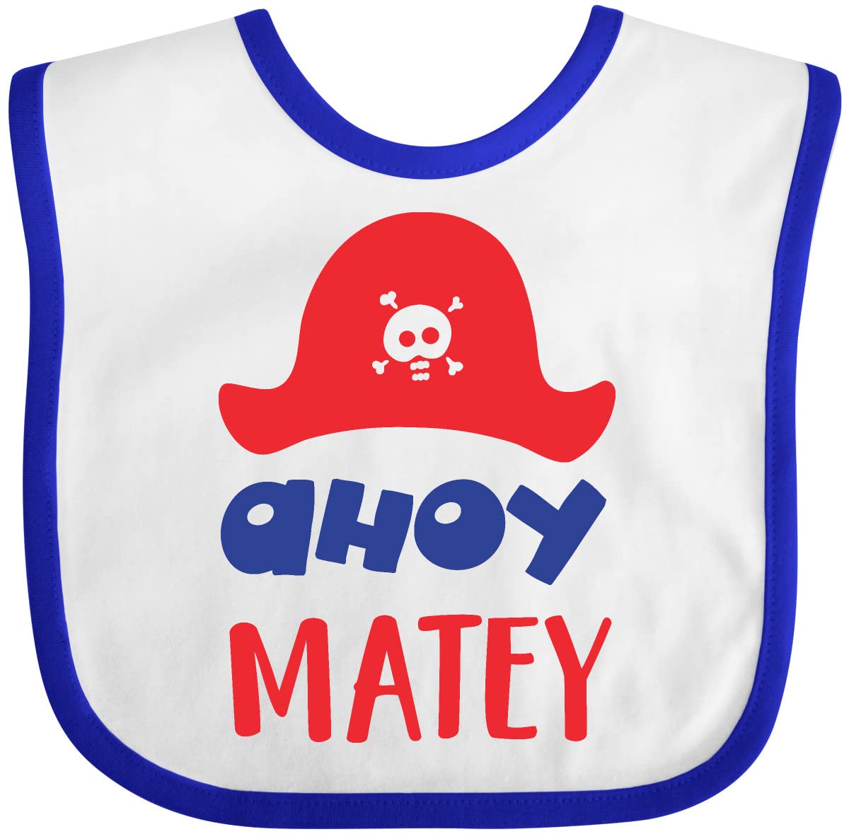 Ahoy Matey Pirate Hat & Skull Bones Baby Bib - Cute Pirate-Themed Feeding Bib for Infants & Toddlers - Perfect for Pirate Parties, Halloween Costumes & Themed Photo Shoots
