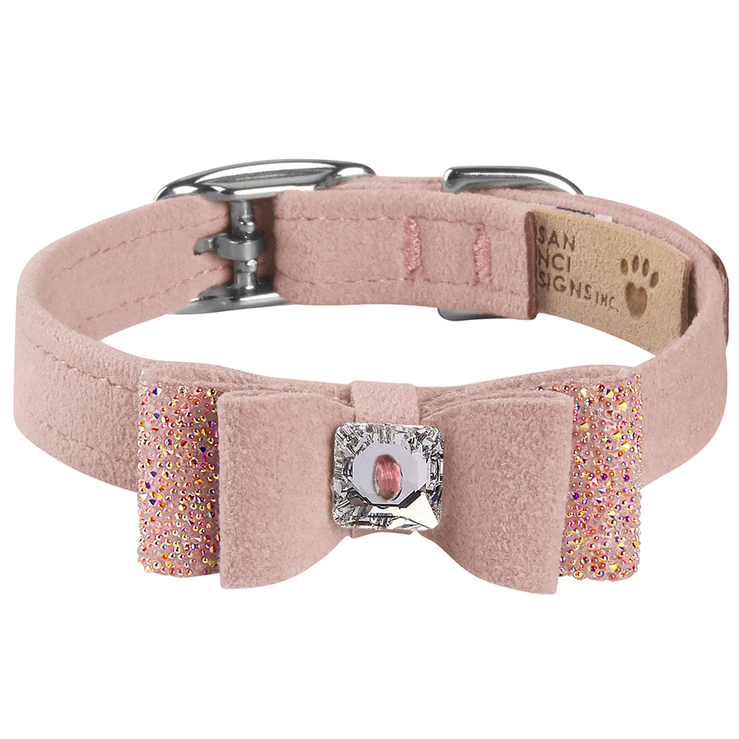 Aurora Borealis Crystal Stellar Big Bow Dog Collar - Elegant & Sparkling Pet Accessory for Small to Medium Dogs - Perfect for Parties, Weddings & Special Occasions