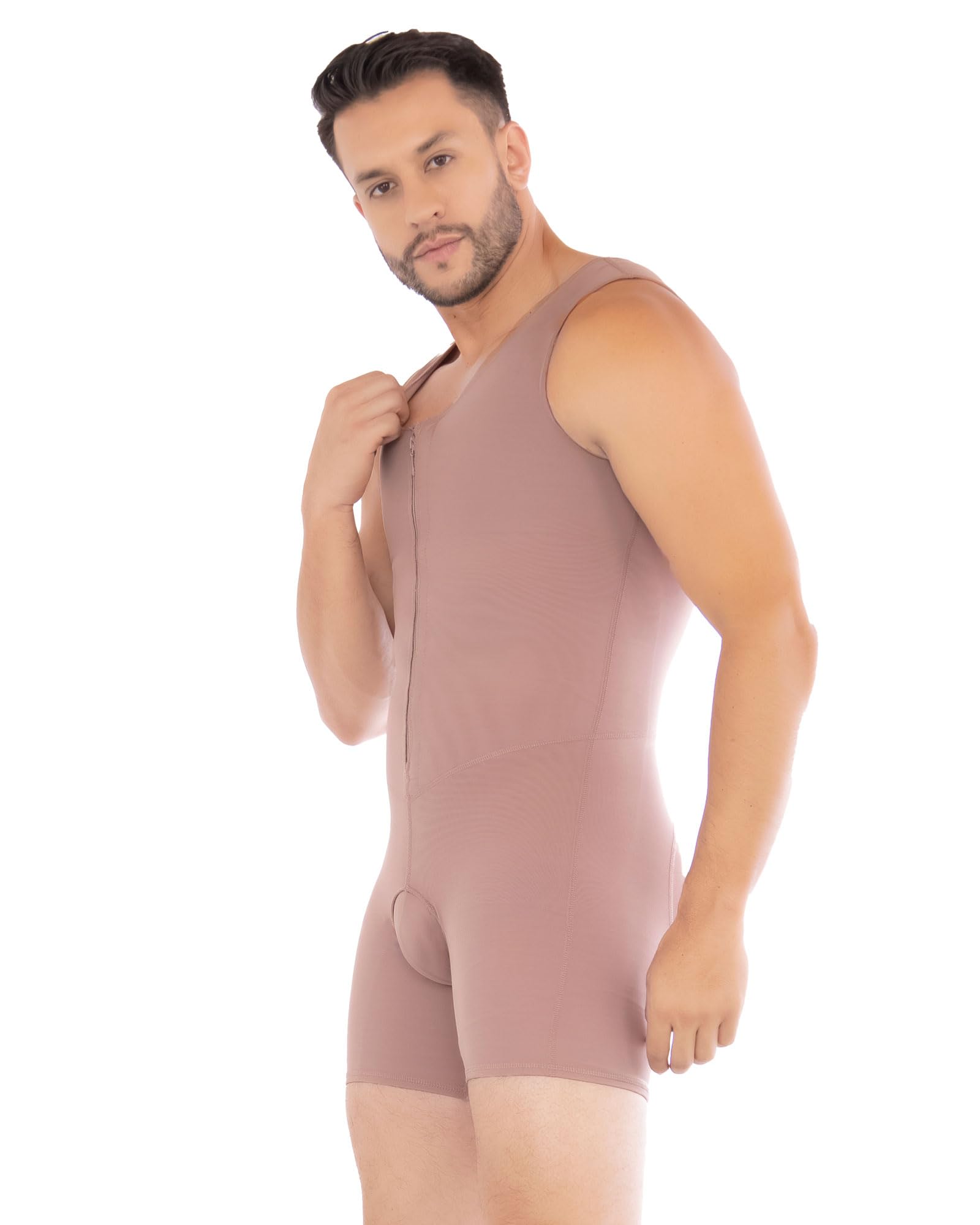 FAJAS DISENOS D'PRADA DELIE High Compression Shapewear for Men 016 - Colombian Waist Trainer with Front Zipper for Slimming & Posture Support | Perfect for Workouts, Weight Loss & Everyday Comfort