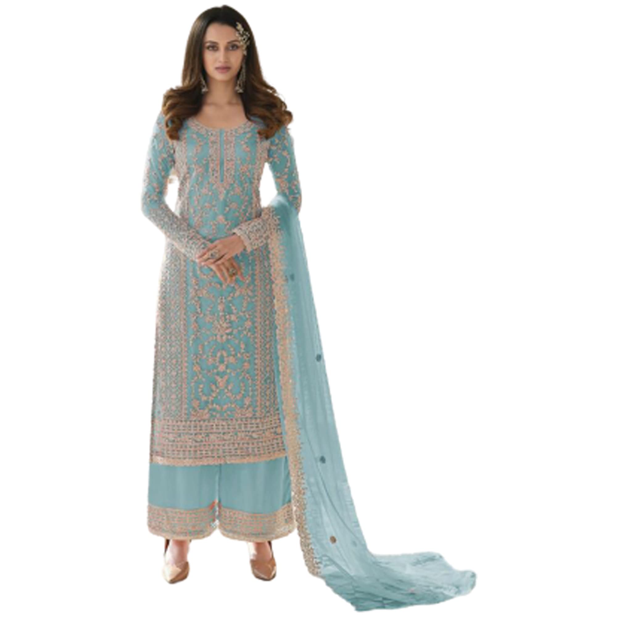 Eid Special Embroidered Salwar Kameez Suits for Women - Traditional Pakistani/Indian Shalwar Kameez Pant Dress with Matching Dupatta - Perfect for Eid Celebrations, Weddings & Festive Occasions