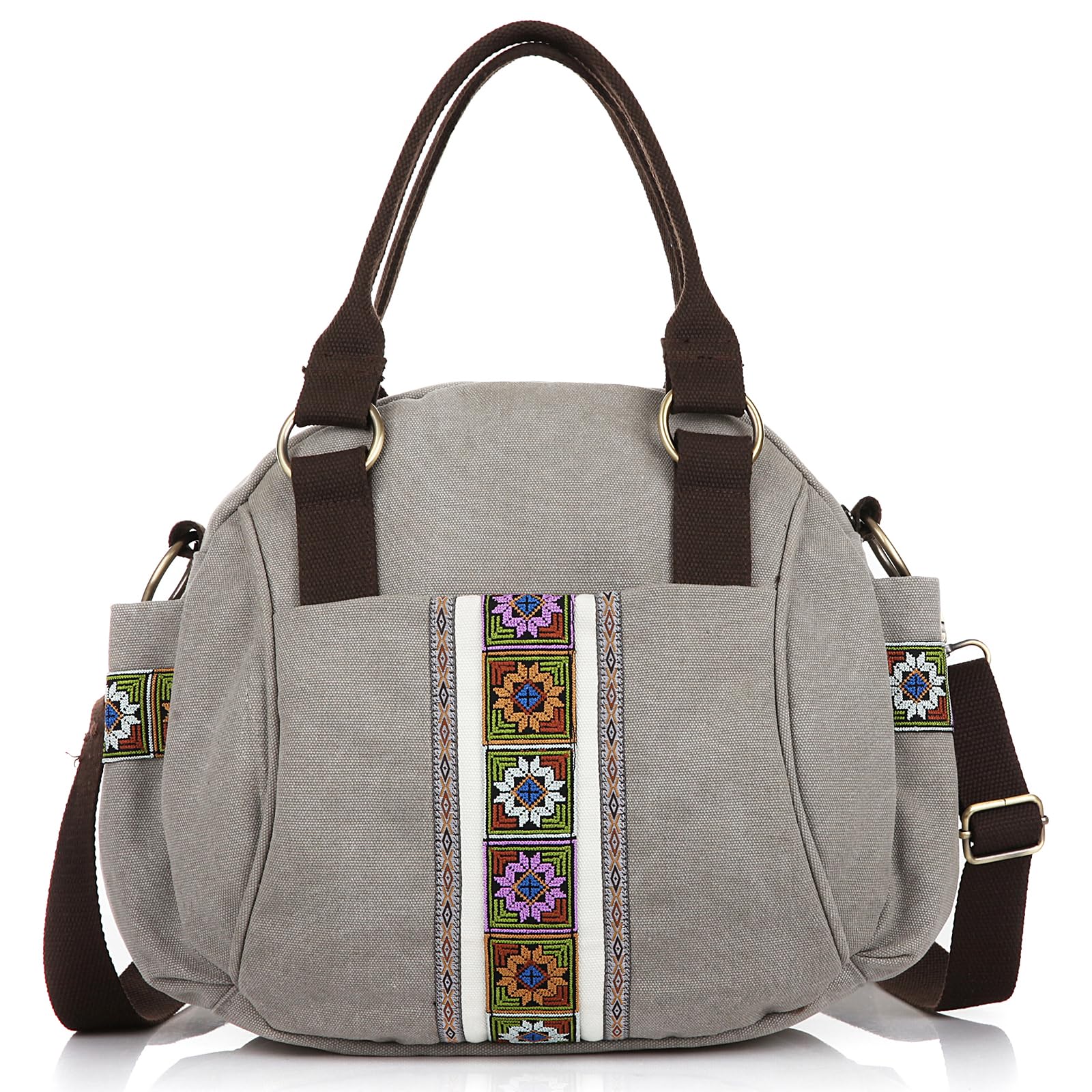 Vintage Women's Canvas Top Handle Handbag - Heavy Duty Crossbody Tote Purse for Work, Travel & Everyday Use | Durable Shoulder Bag with Spacious Compartments