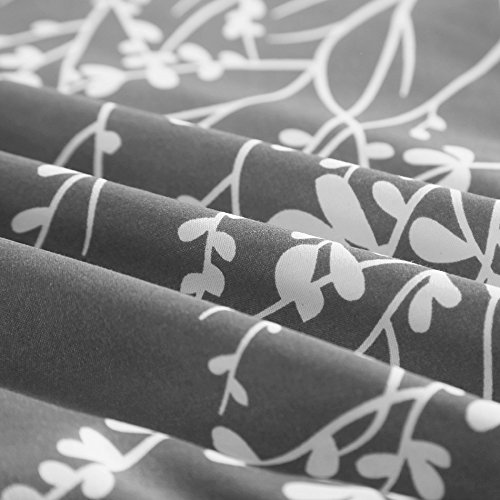 Vaulia Soft Microfiber Duvet Cover Set King Size - Grey & White Floral Branch Design, 3-Piece Bedding (Duvet Cover + 2 Pillow Shams) | Breathable & Wrinkle-Resistant for Luxurious Bedroom Decor