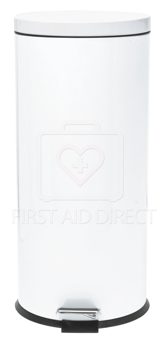 17L White Step-On Waste Receptacle Trash Can with Foot Pedal - Perfect for Kitchen, Office, Bathroom & Home Use