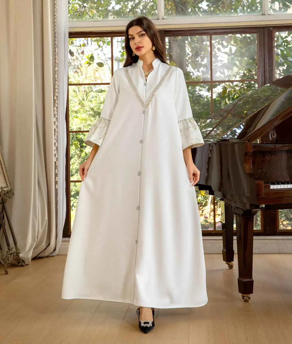 Elegant Gradient Jacquard Eid Dress for Muslim Women - Stylish Caftan Kaftan Dress for Eid Celebrations, Parties & Special Occasions