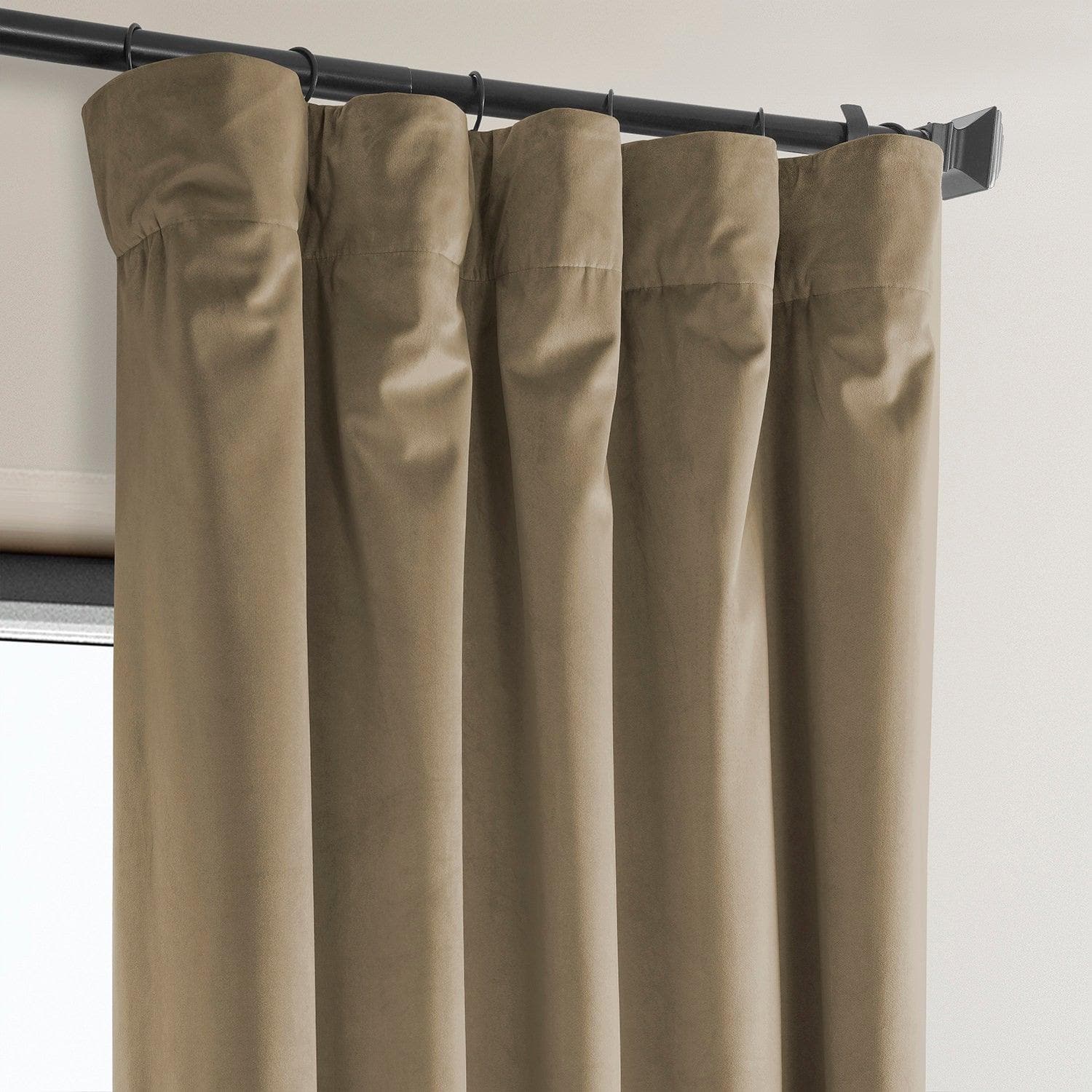 Luxury Taupe Velvet Blackout Curtains for Bedroom - Heritage Plush Thermal Insulated Drapes with Room Darkening, Noise Reducing & Energy Saving - Perfect for Living Room, Nursery & Home Theater