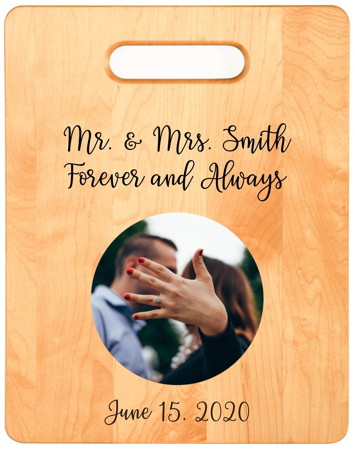 Personalized Wooden Cutting Board - Custom Anniversary & Wedding Gift for Couples, Bride & Groom - Engraved Engagement & Wedding Present for Him or Her - 11.5