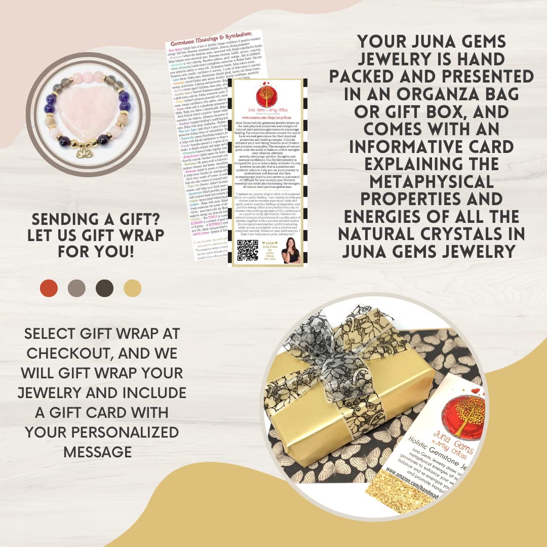 Gemstone Aromatherapy Bracelet Set with Essential Oils - Confidence & Energy Boost for Yoga & Meditation